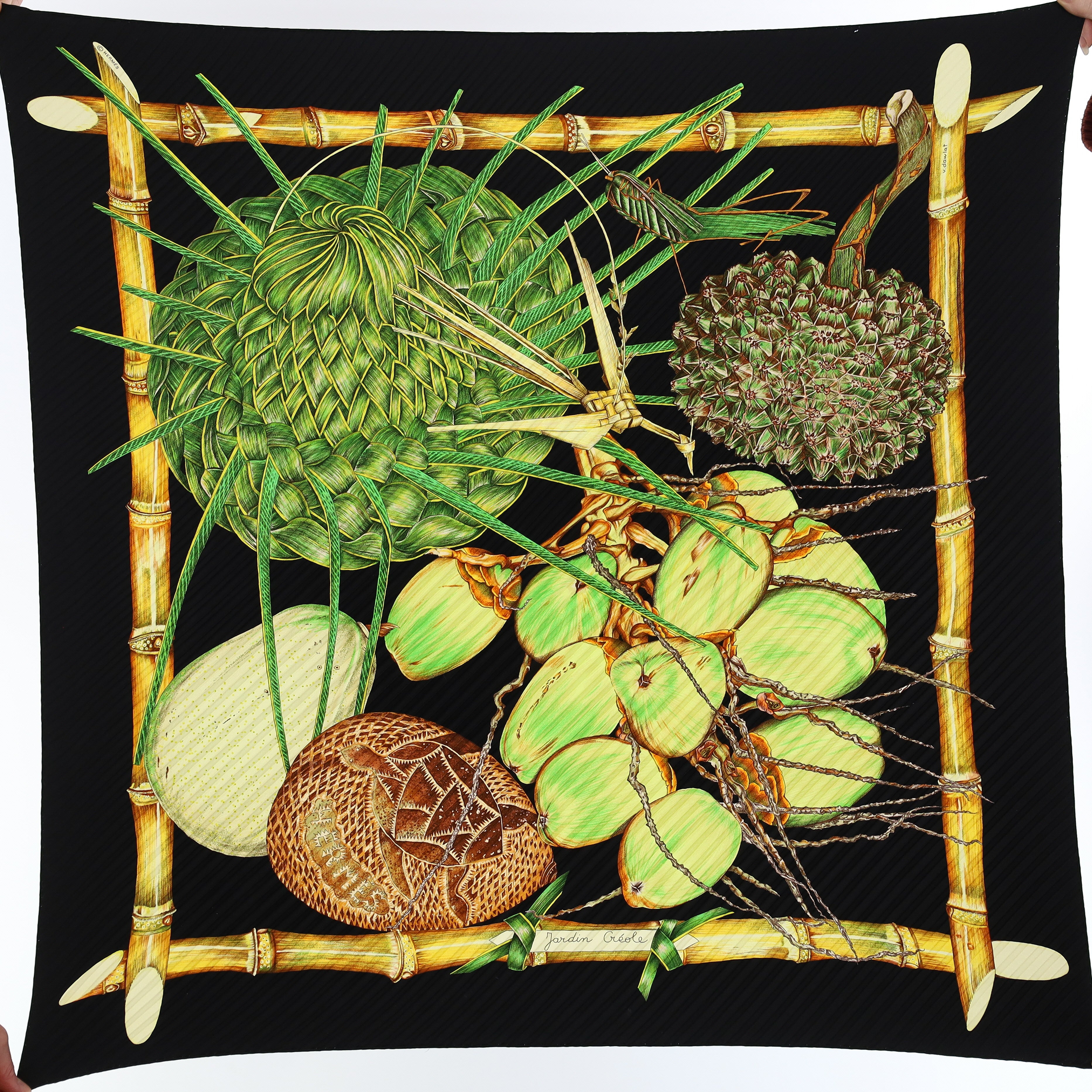 Hermès Jardin Créole Plisse Silk Scarf