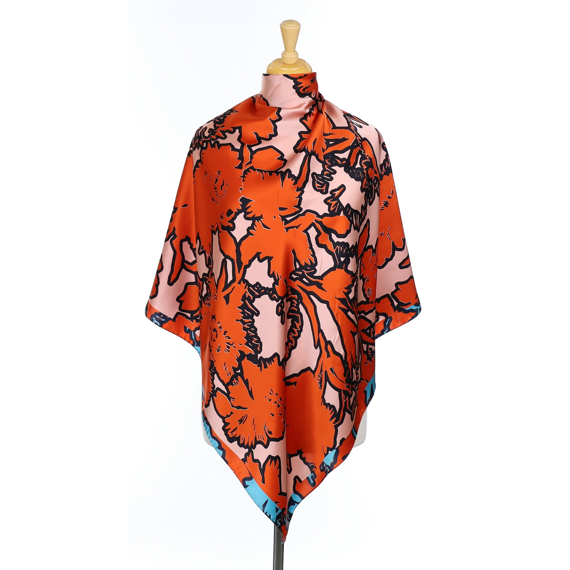 Brand New Paul Smith Orange Abstract Silk Scarf