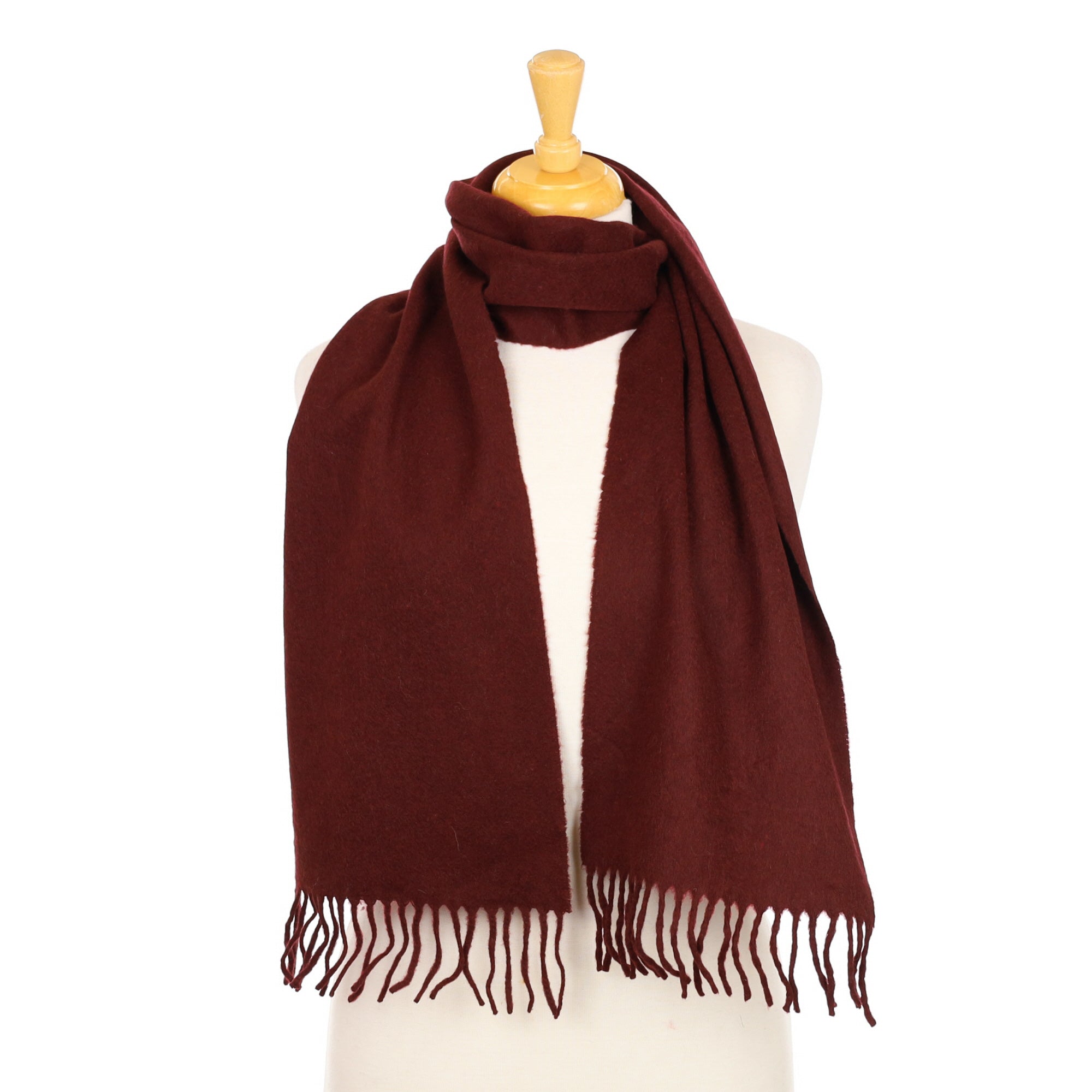 Harrods Scottish Wine Red Cashmere Woven Scarf