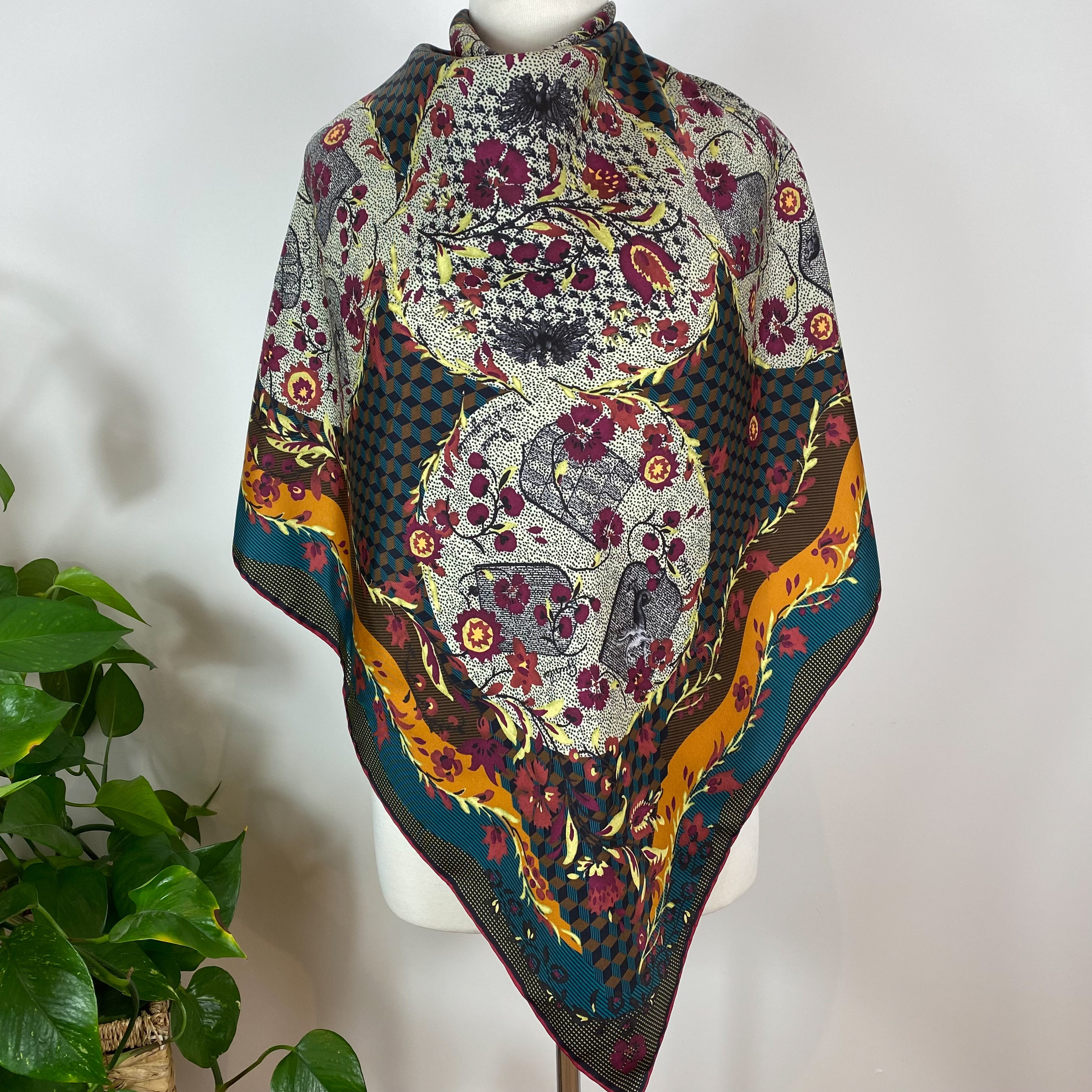 Large Mantero Italian Silk Scarf