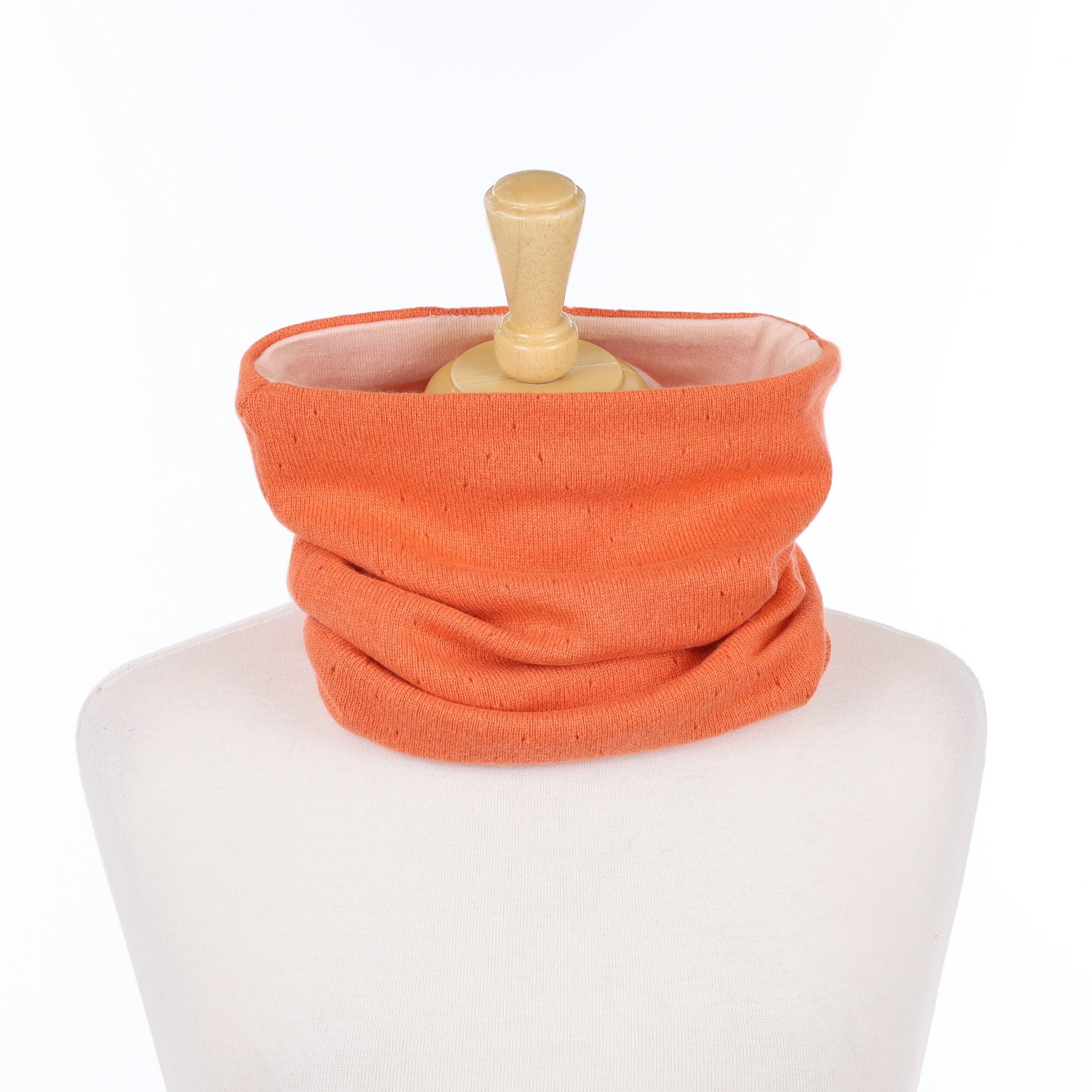 Sunset Orange Pinhole and Oyster Luxury Double Layered Snood