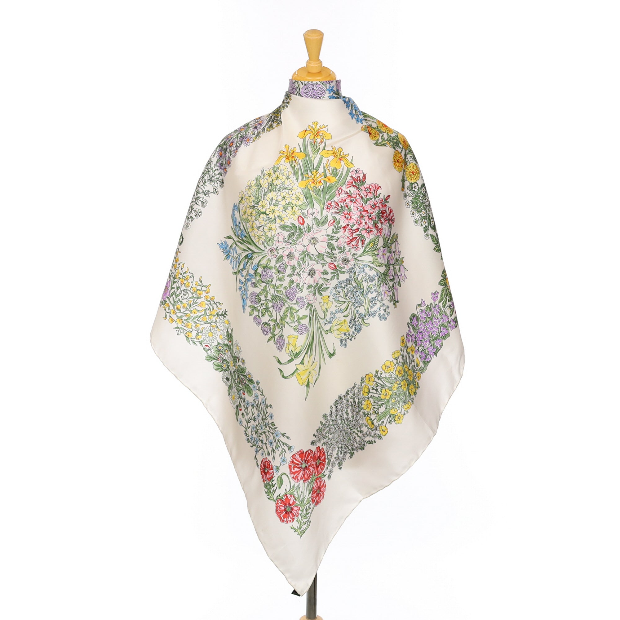 Immaculate Harrods Spring Flower Silk Scarf