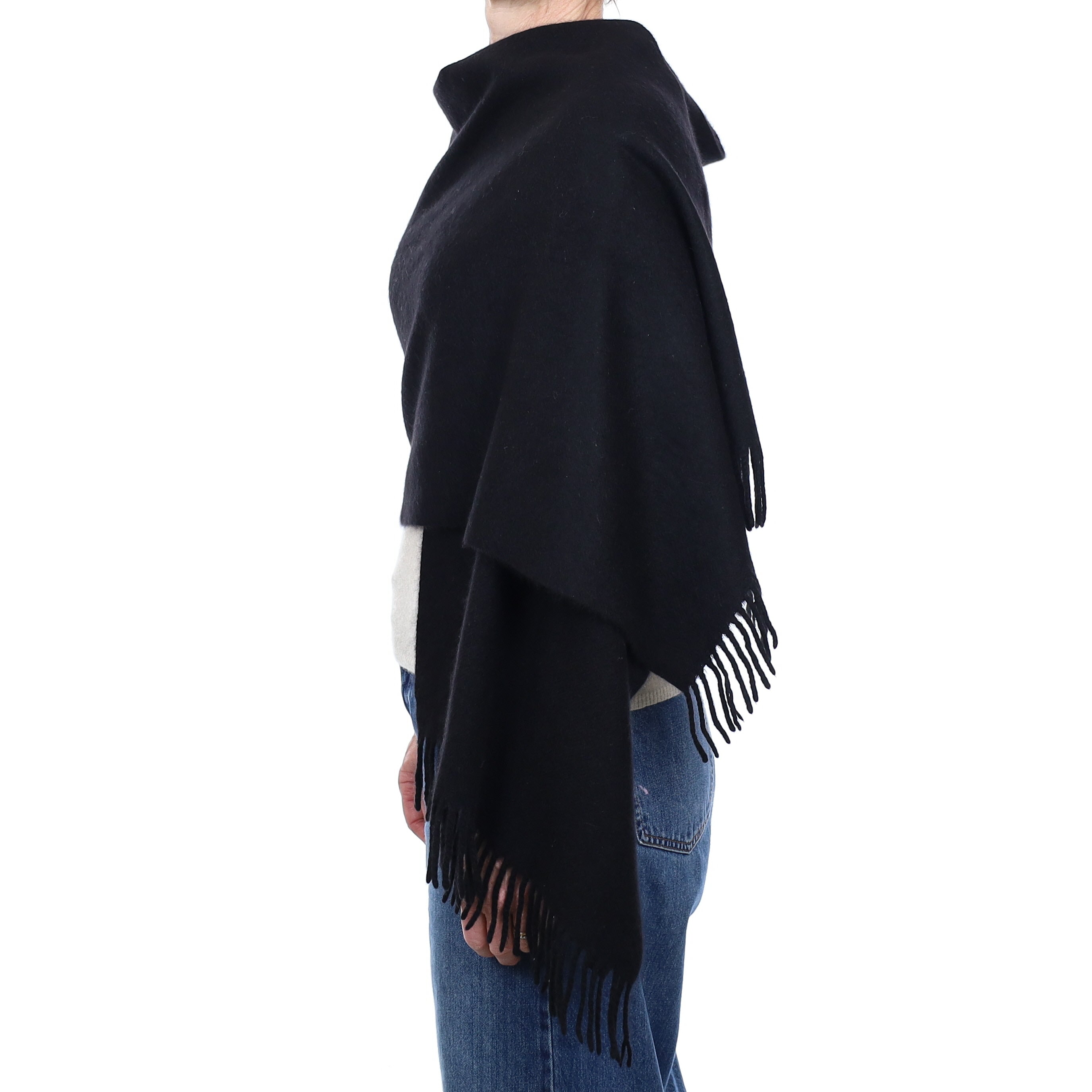 Black Cashmere Woven Wrap