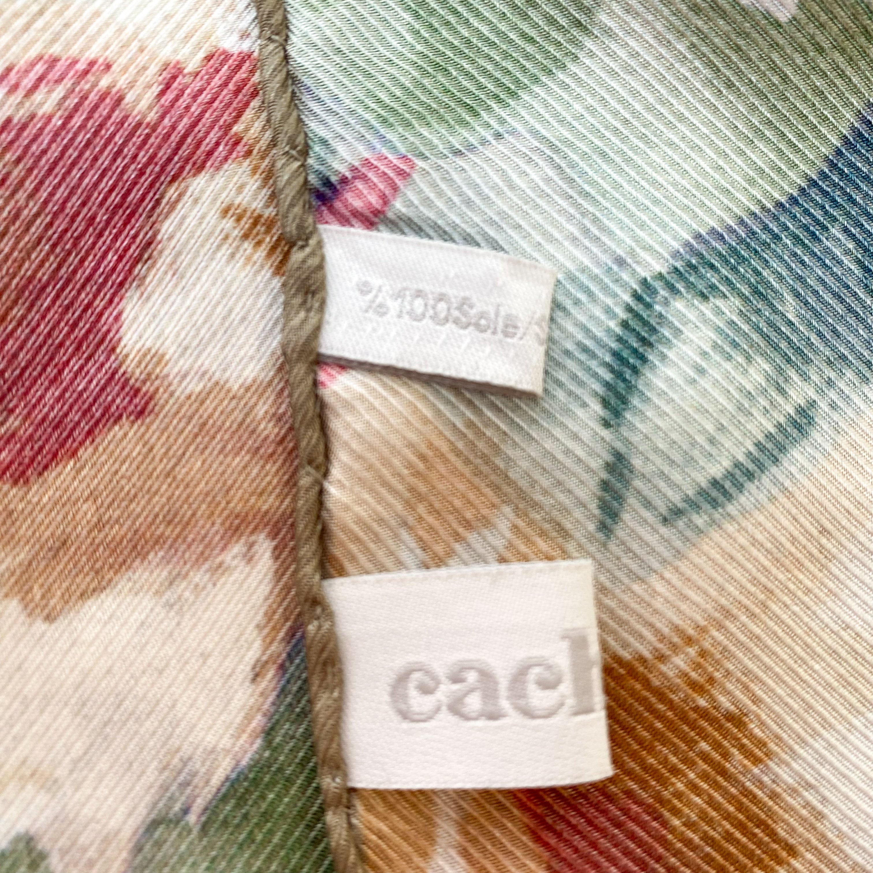 Cacharel Abstract Floral Silk Scarf