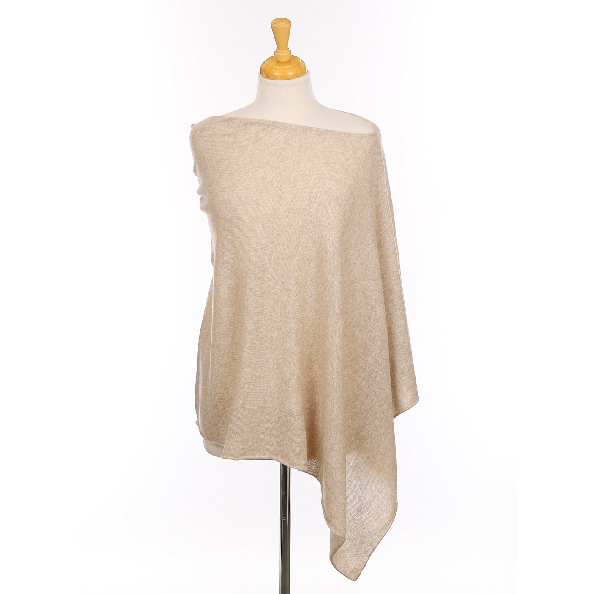 Dusty Grey Cashmere Poncho One Size