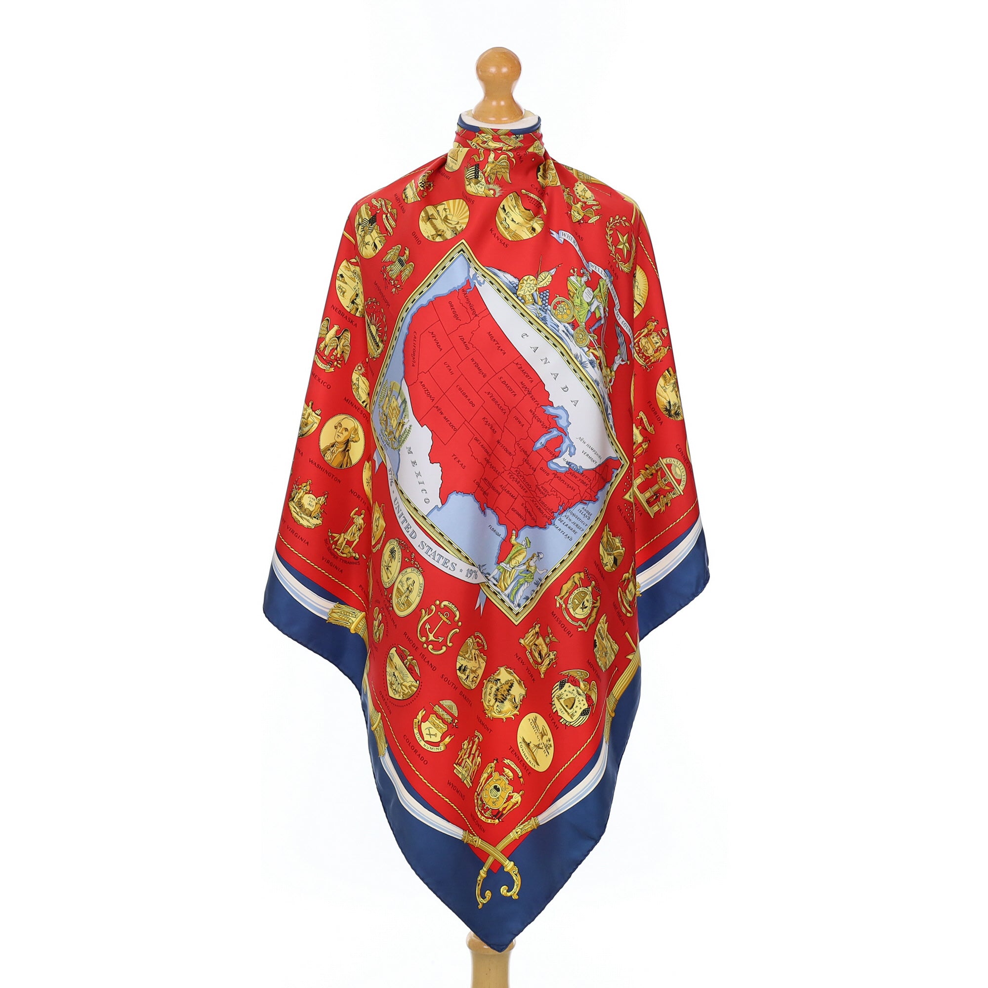 Hermès Arms of the United States Silk Scarf Quite Rare
