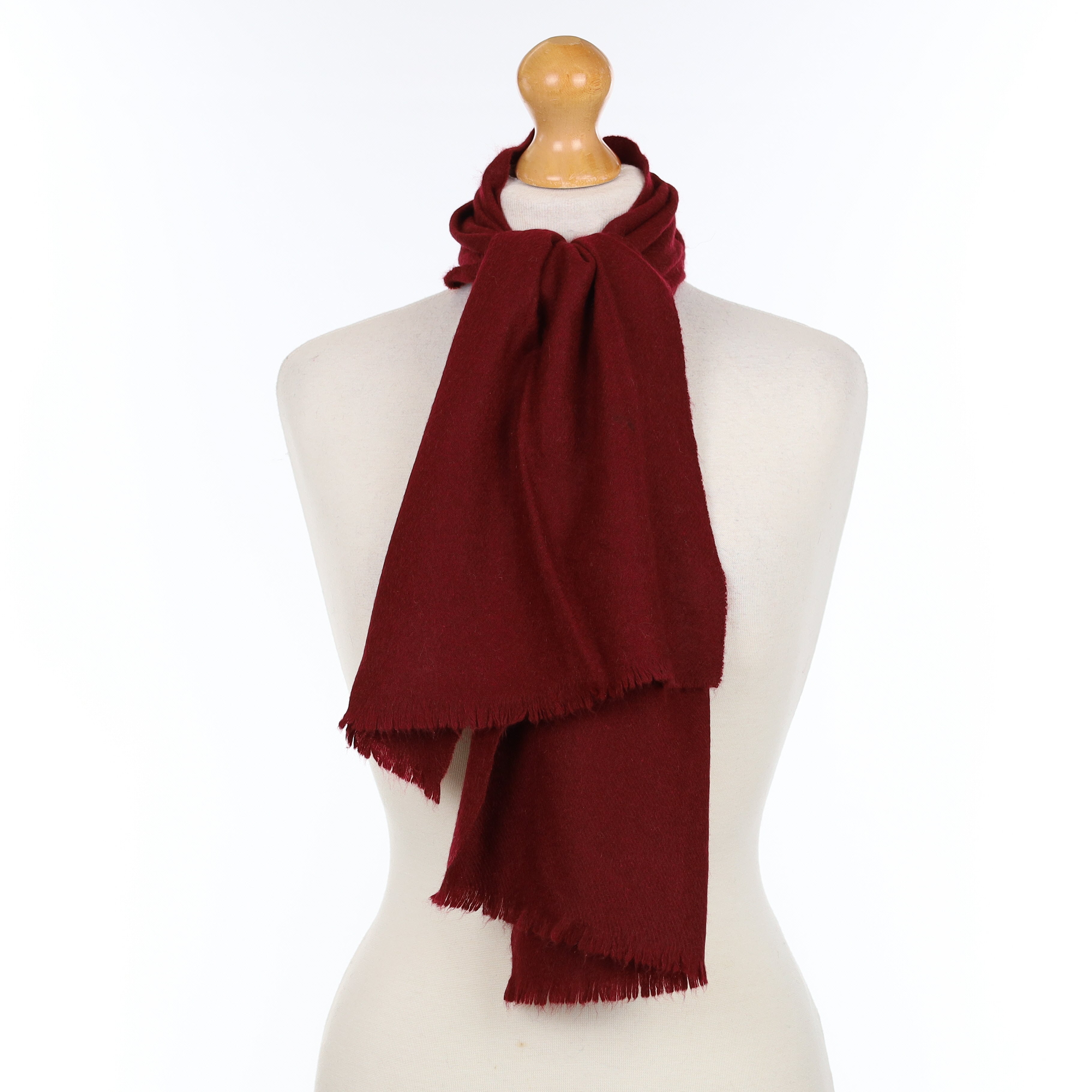 Garnet Red Cashmere Woven Scarf