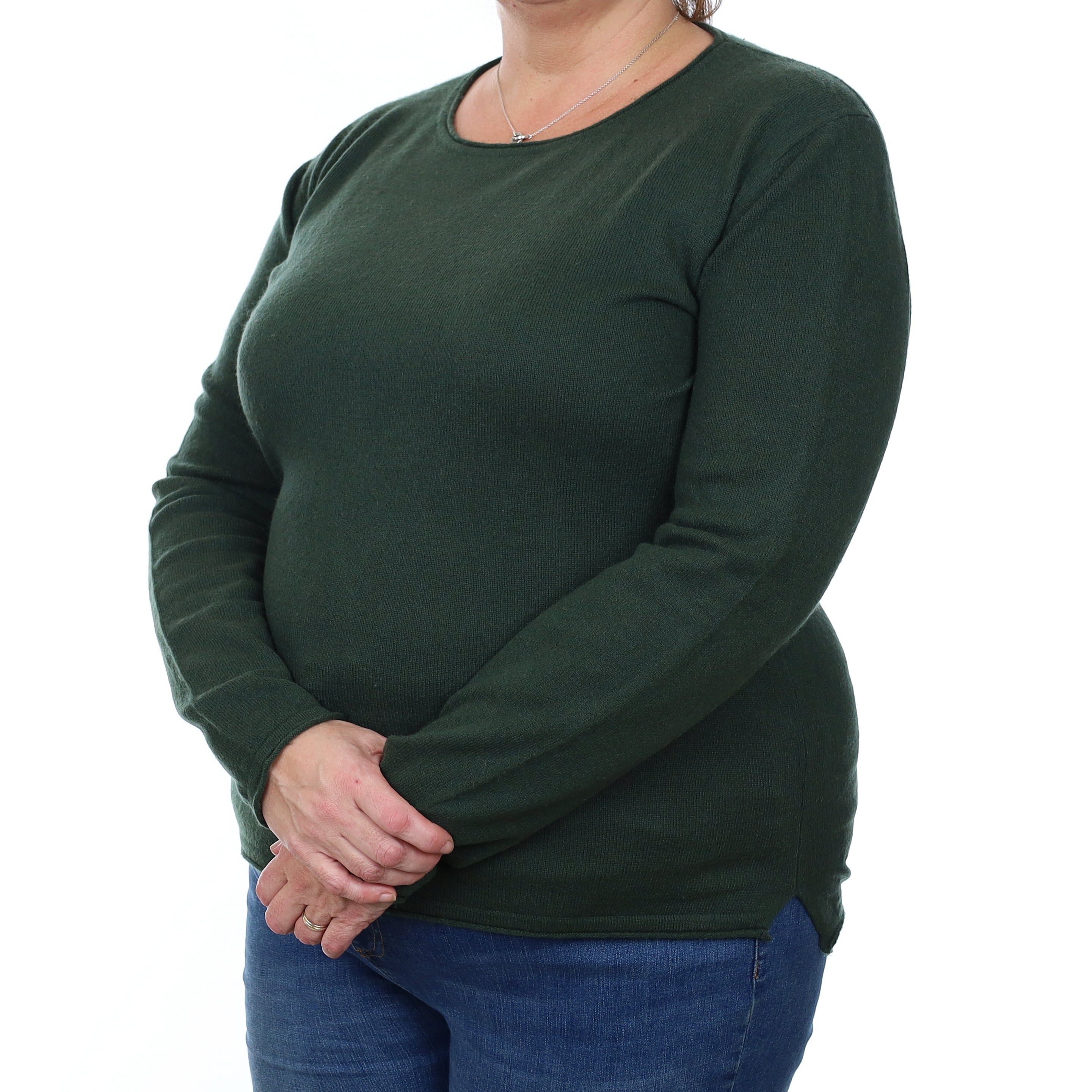 Country Green Cashmere Crew Neck Jumper Extra Large