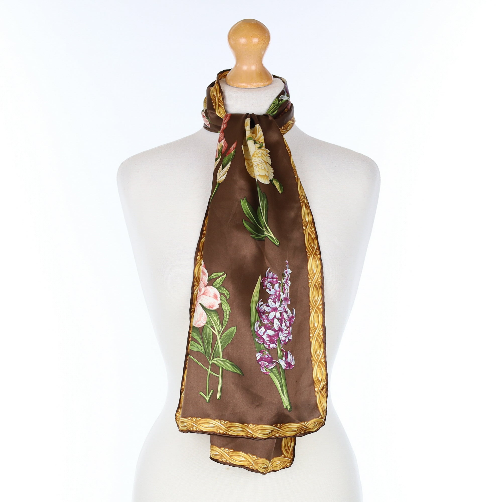Floral Patterned Silk Scarf