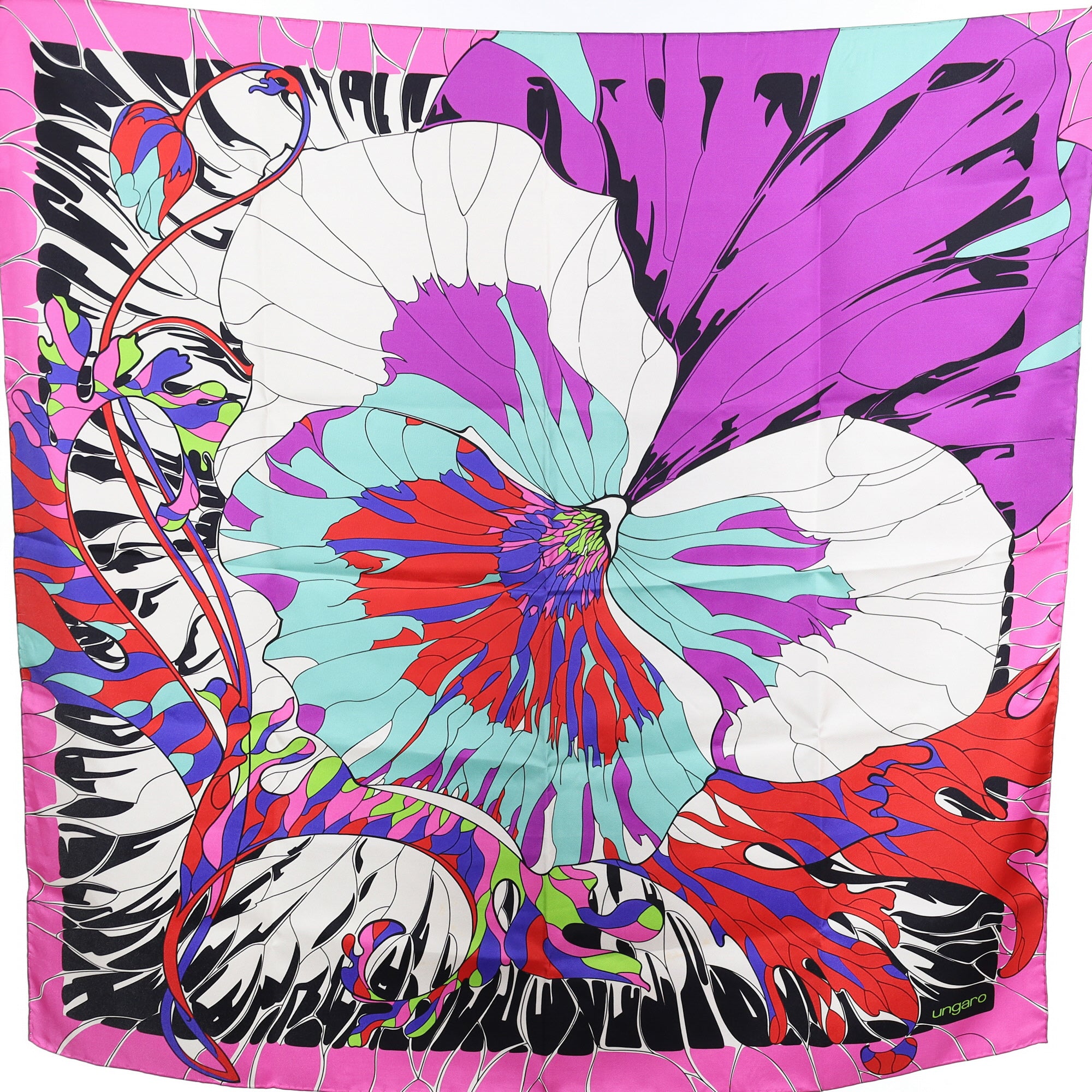 Brand New Ungaro Abstract Floral Silk Scarf