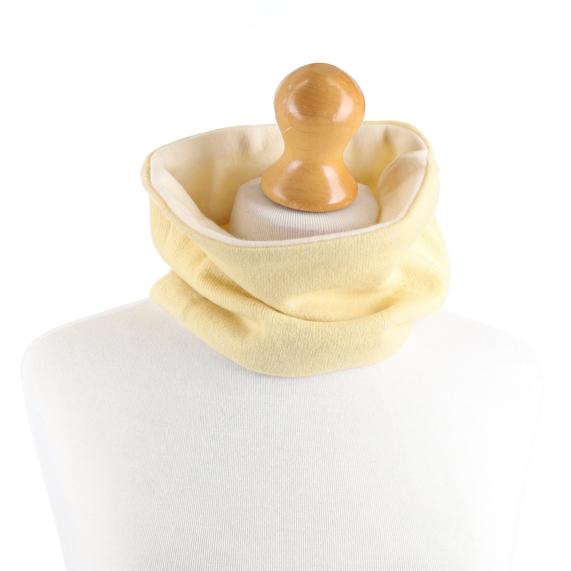 Custard Yellow and Winter White Neck Warmer