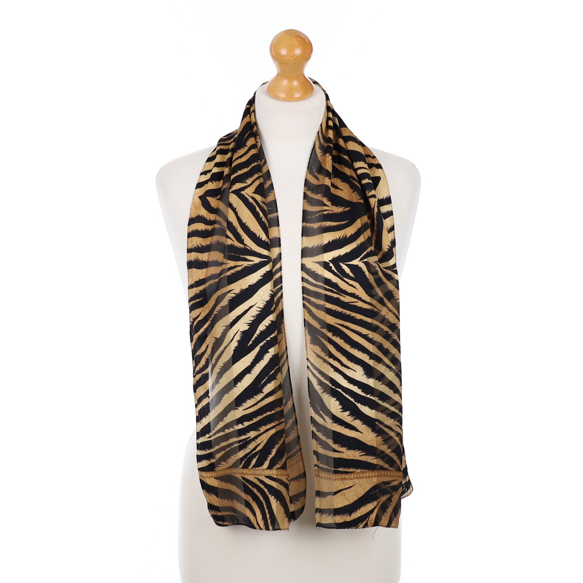 Long Animal Print Silk Scarf