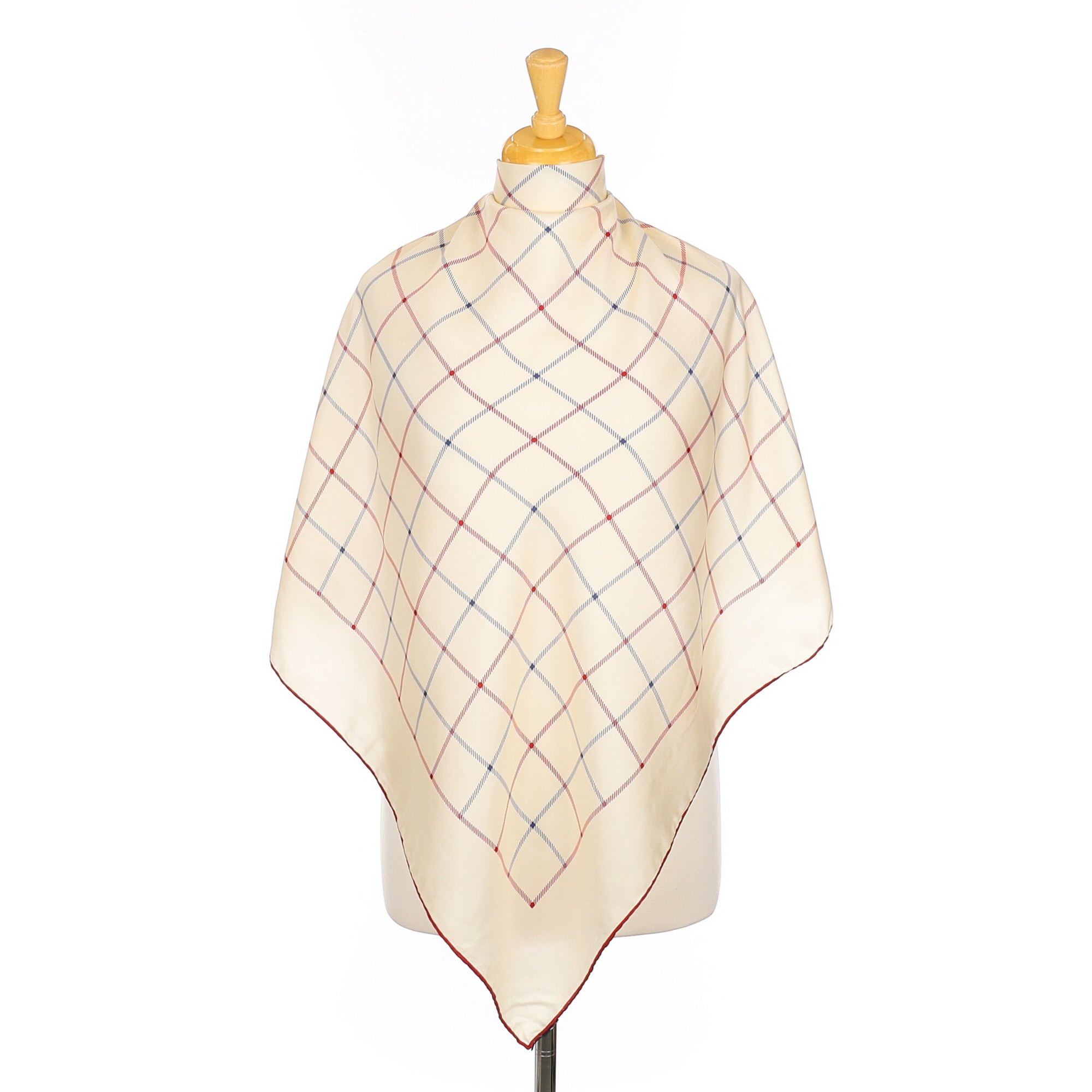 Burberrys Cream Check Vintage Silk Scarf