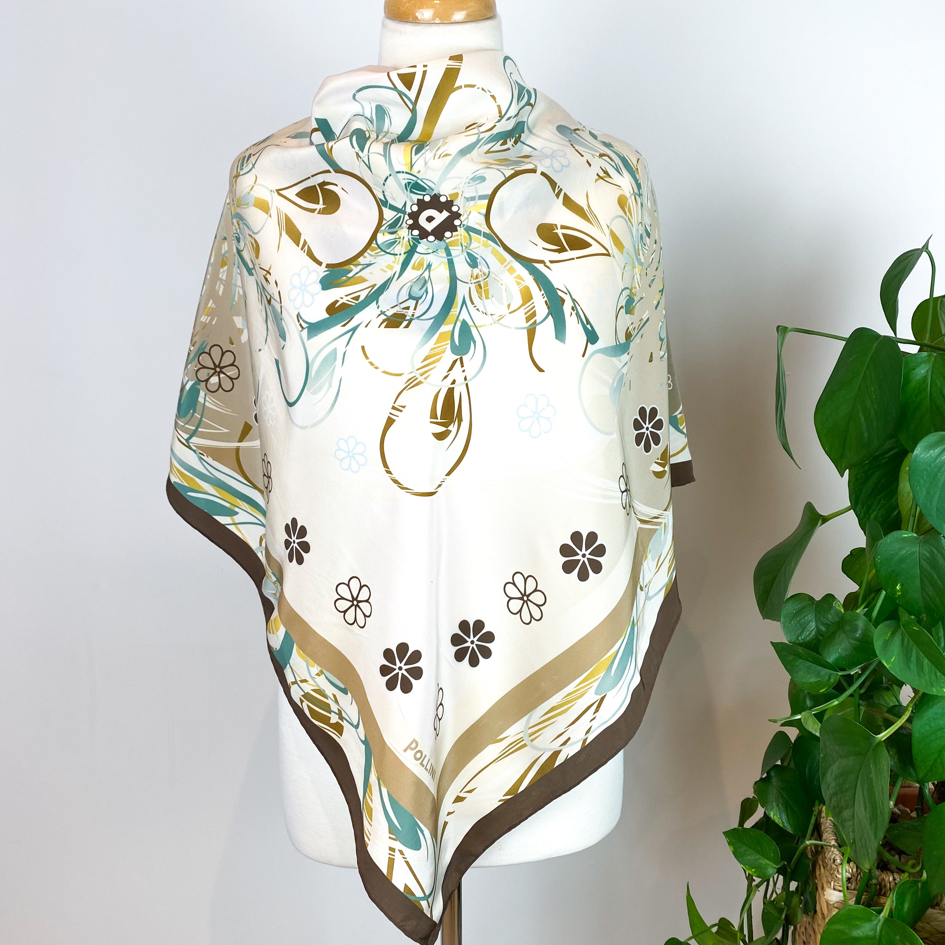 Pollini Designer Italian Silk Scarf