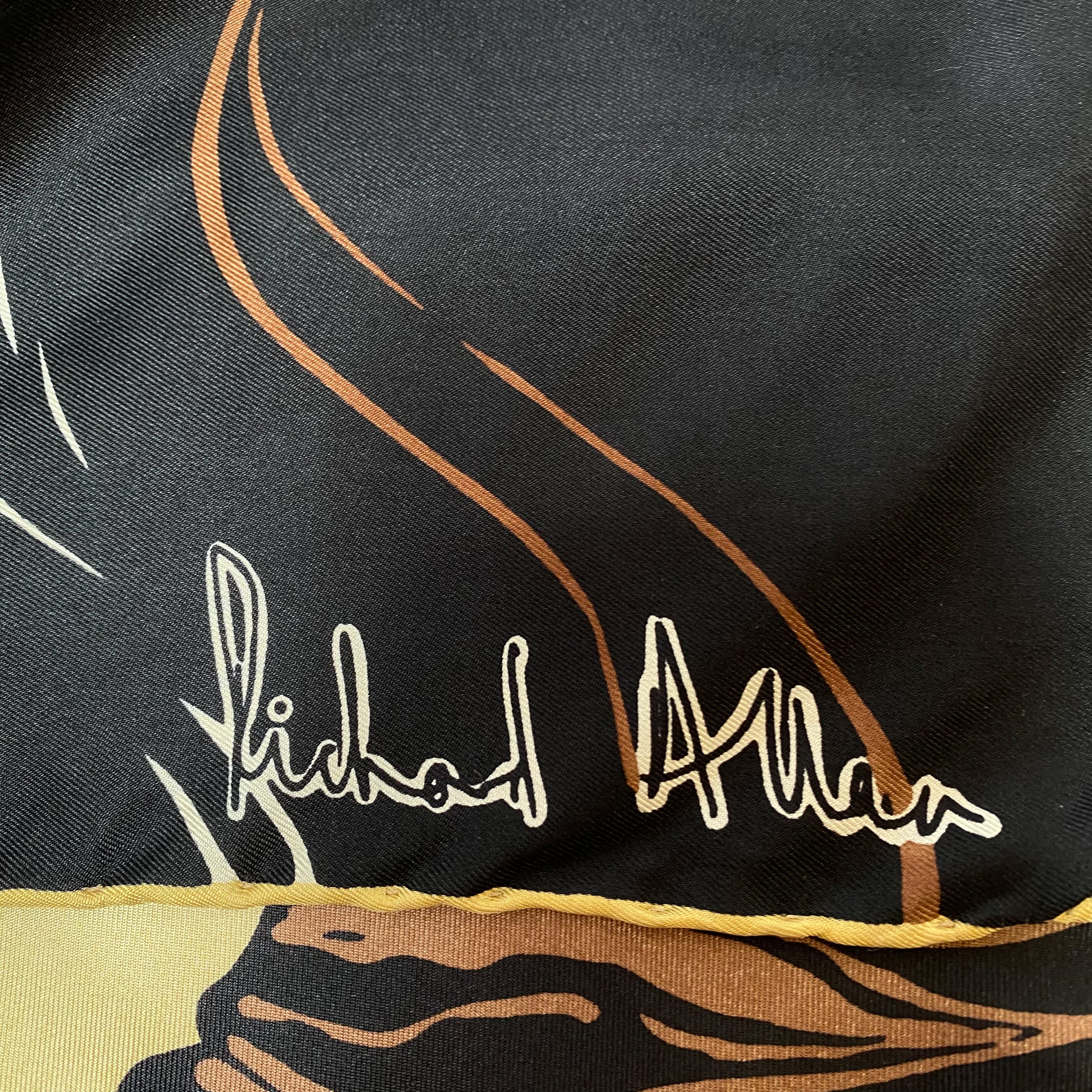 1970s Richard Allan Vintage Silk Scarf