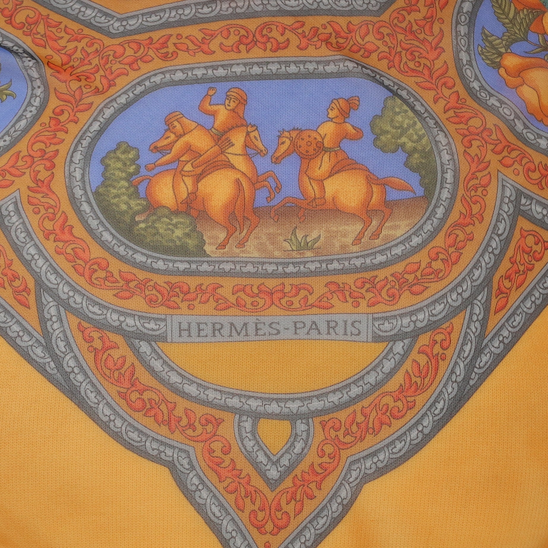 Hermès Qalamdan Mousseline Silk Scarf