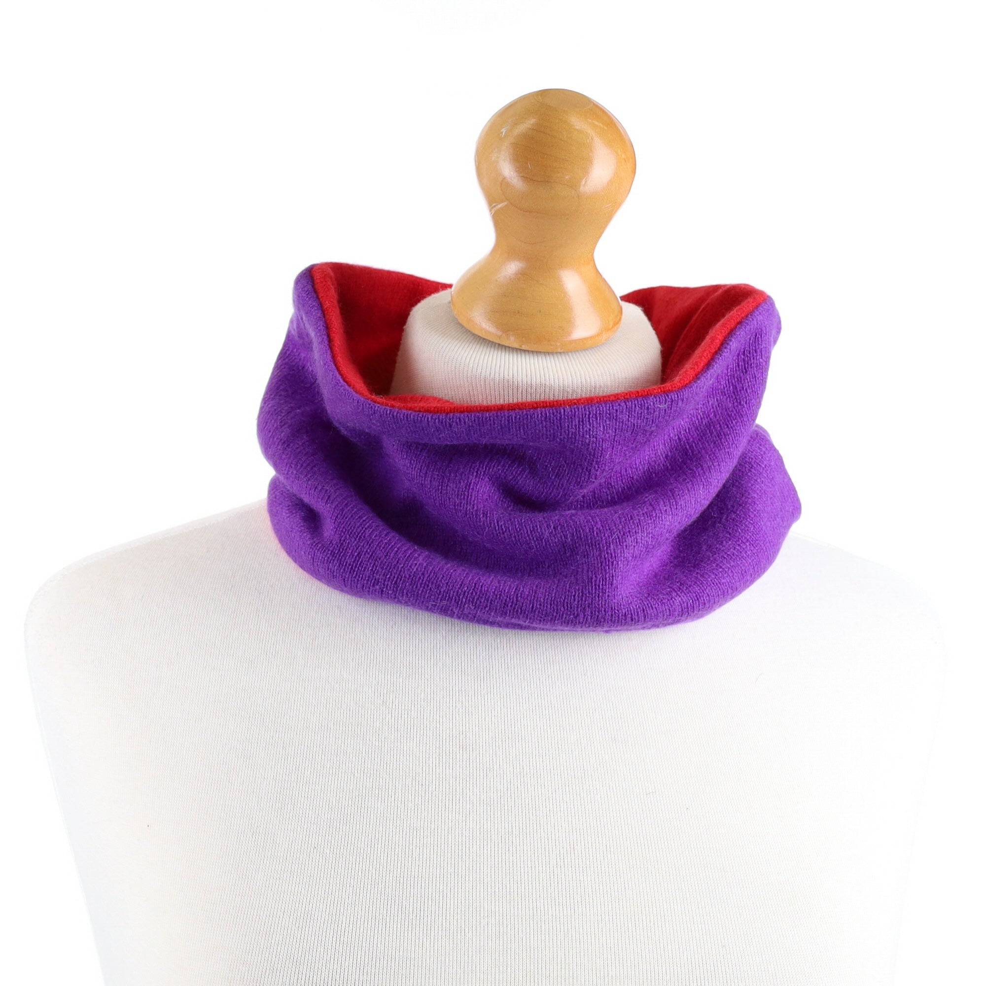 Carmine Red and Purple Neck Warmer