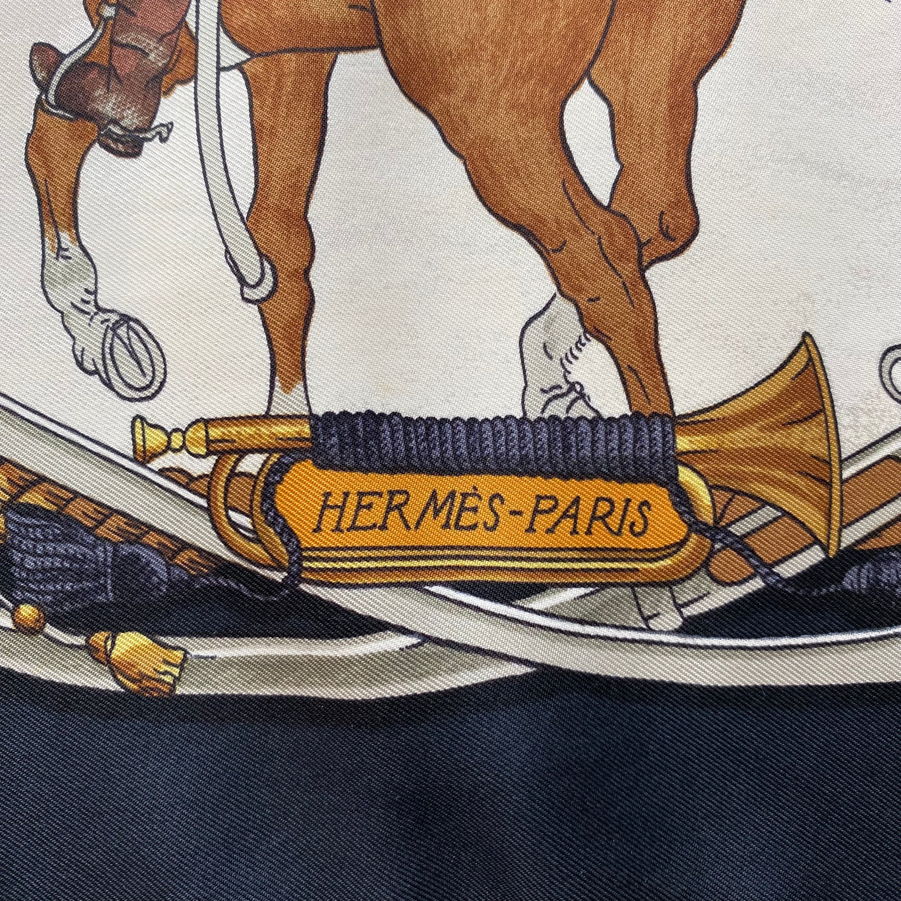 Hermès Marine et Cavalerie Silk Scarf