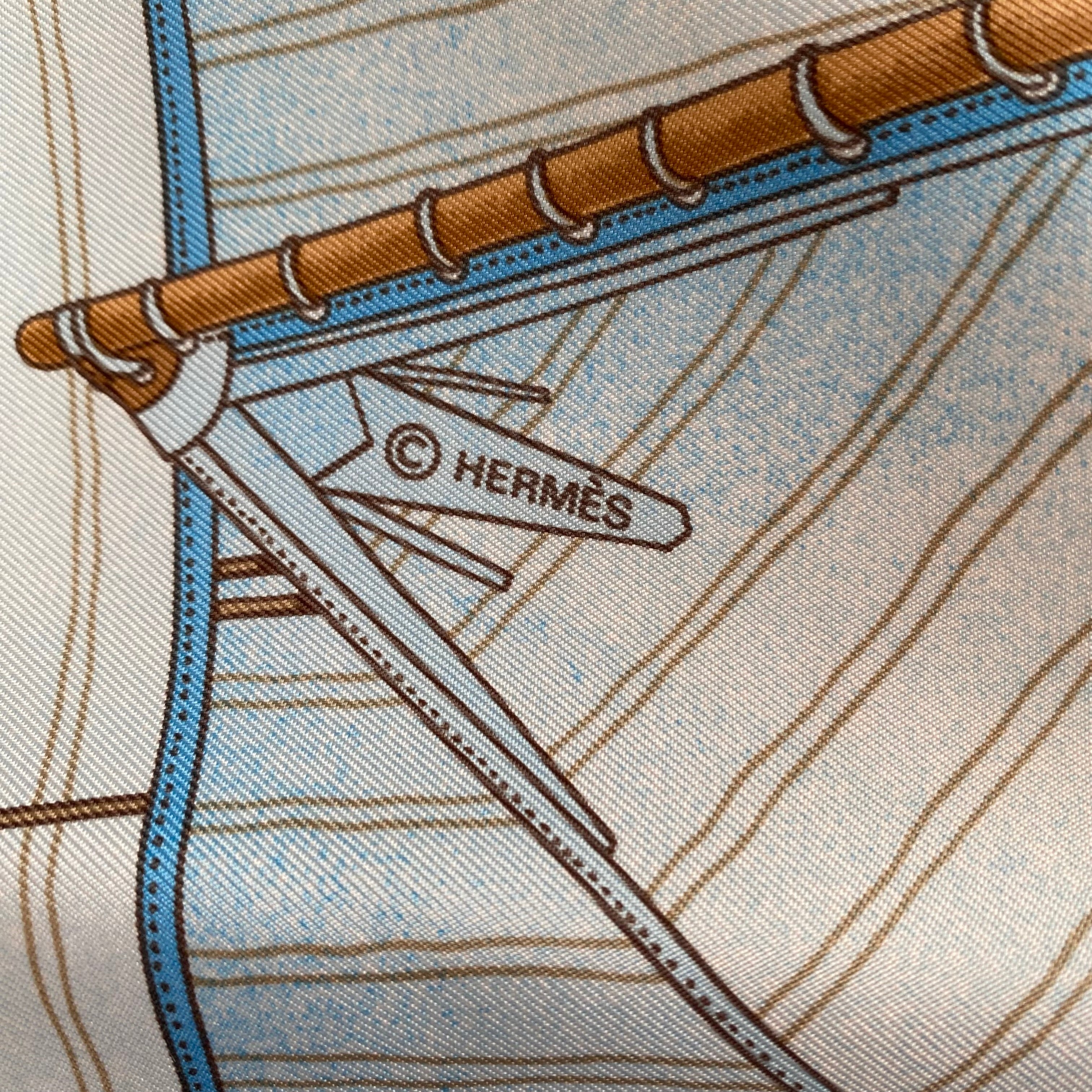 Pristine Boxed Hermès Royal Yacht Squadron Bicentenary Silk Scarf