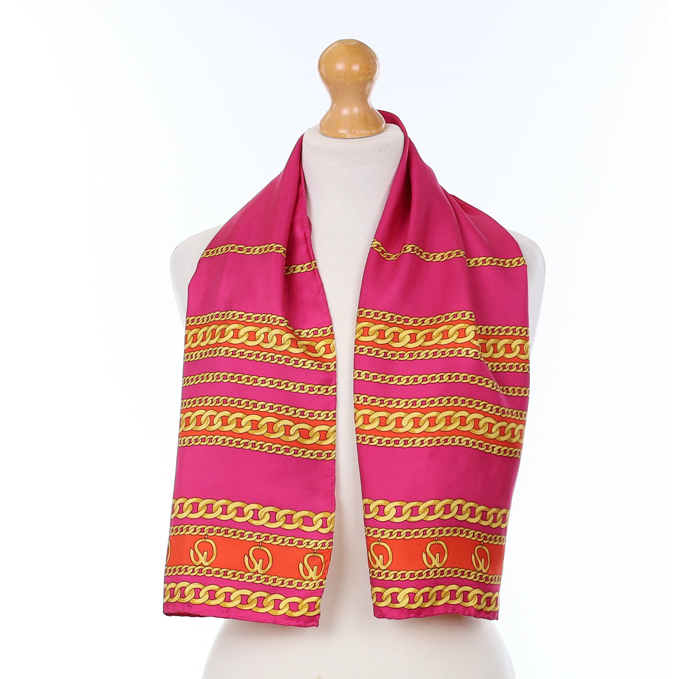 St John Magenta Silk Scarf