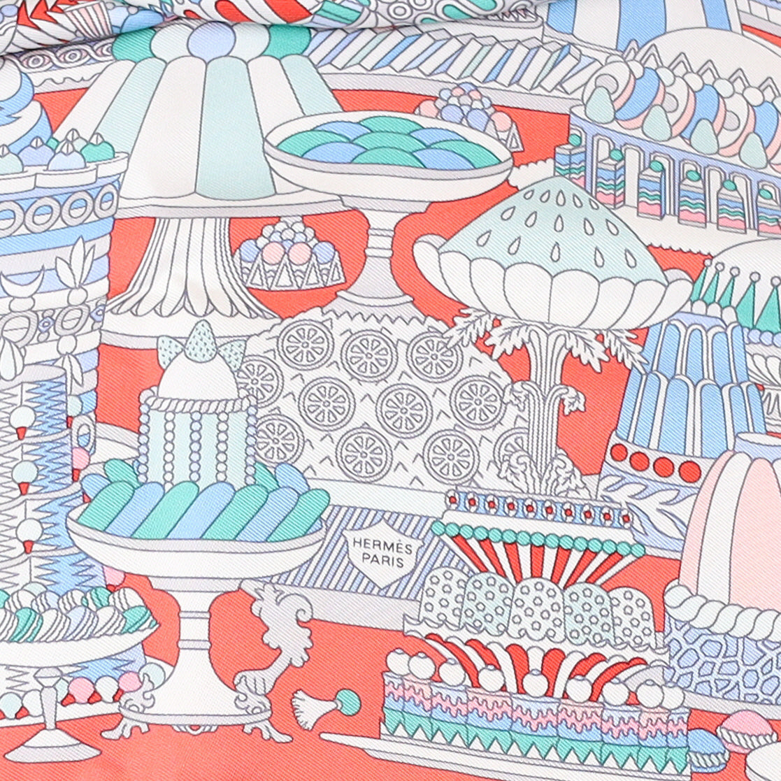 Brand New Boxed Hermès La Pàtisserie Française 45 Silk Scarf Rare