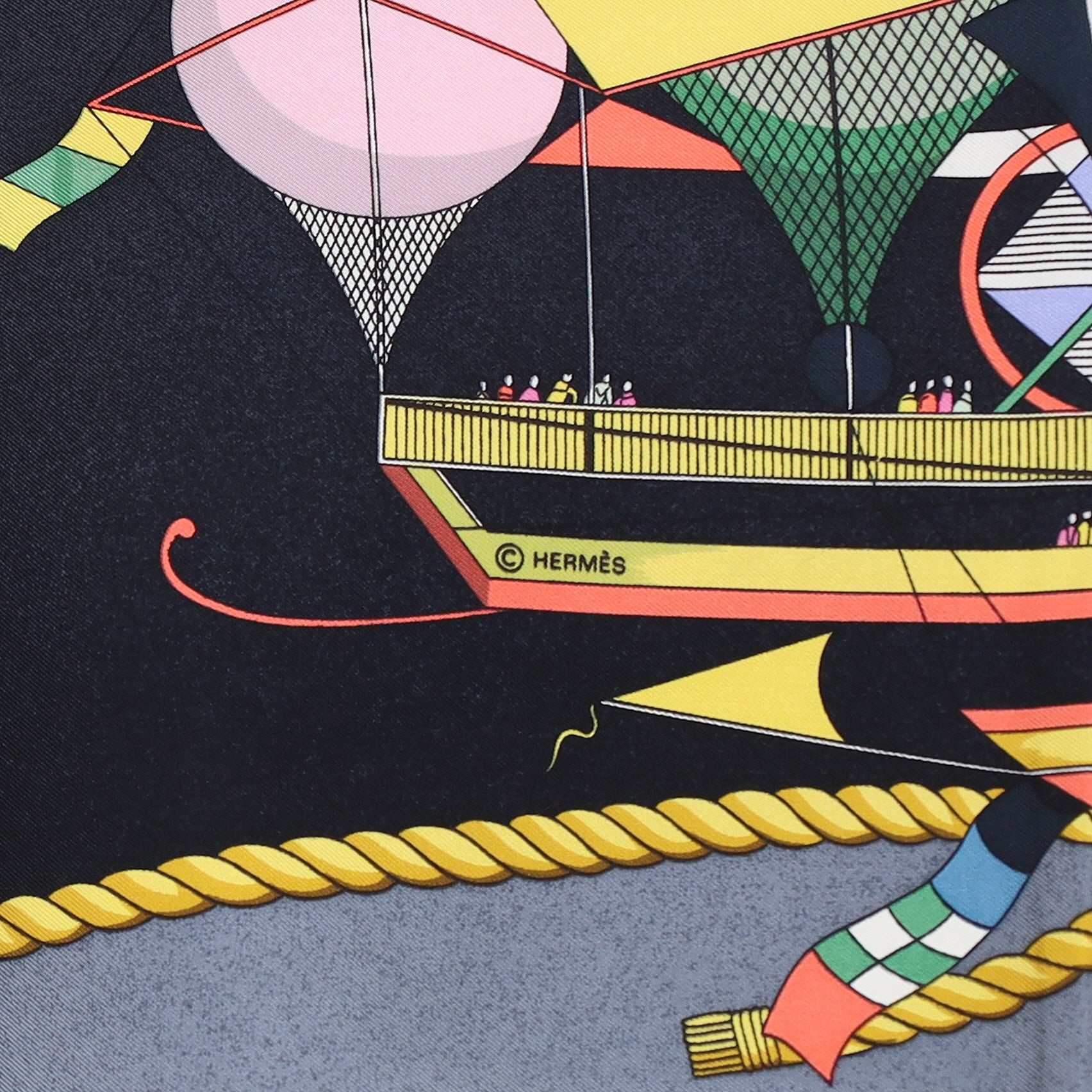 Pristine Hermès Les Folies du Ciel Silk Scarf