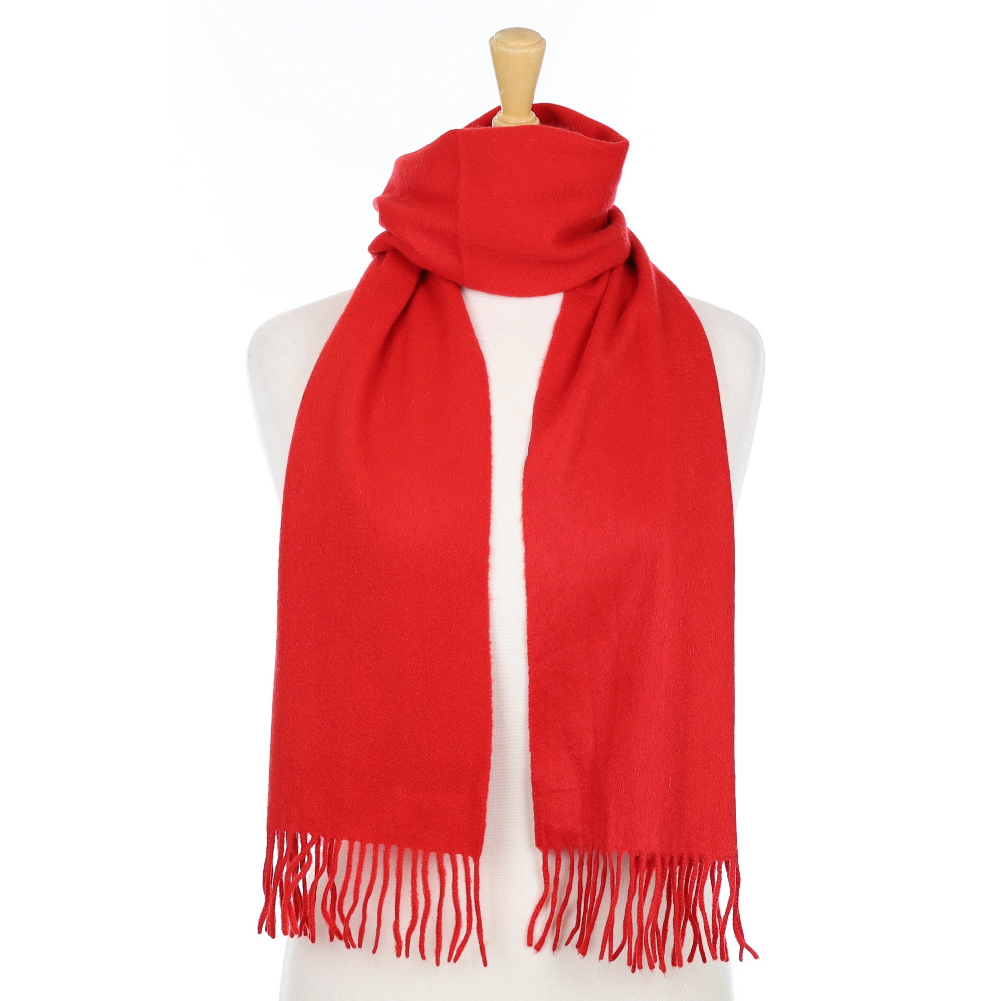 Scarlet Red Woven Cashmere Scarf