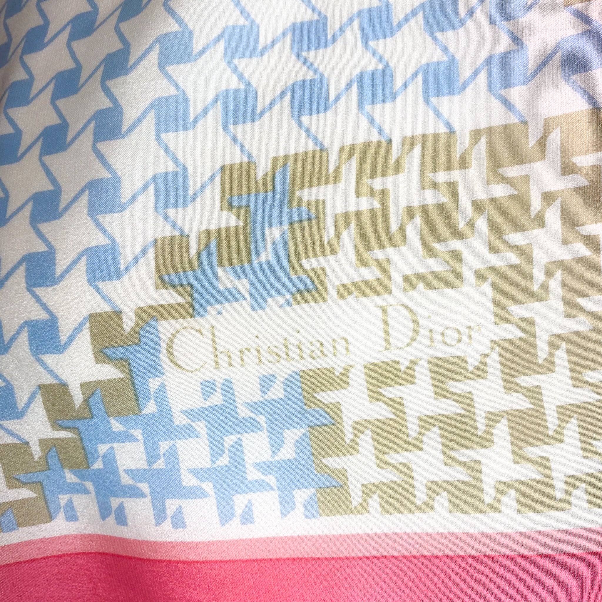 Christian Dior 1980s Vintage Designer Silk Scarf