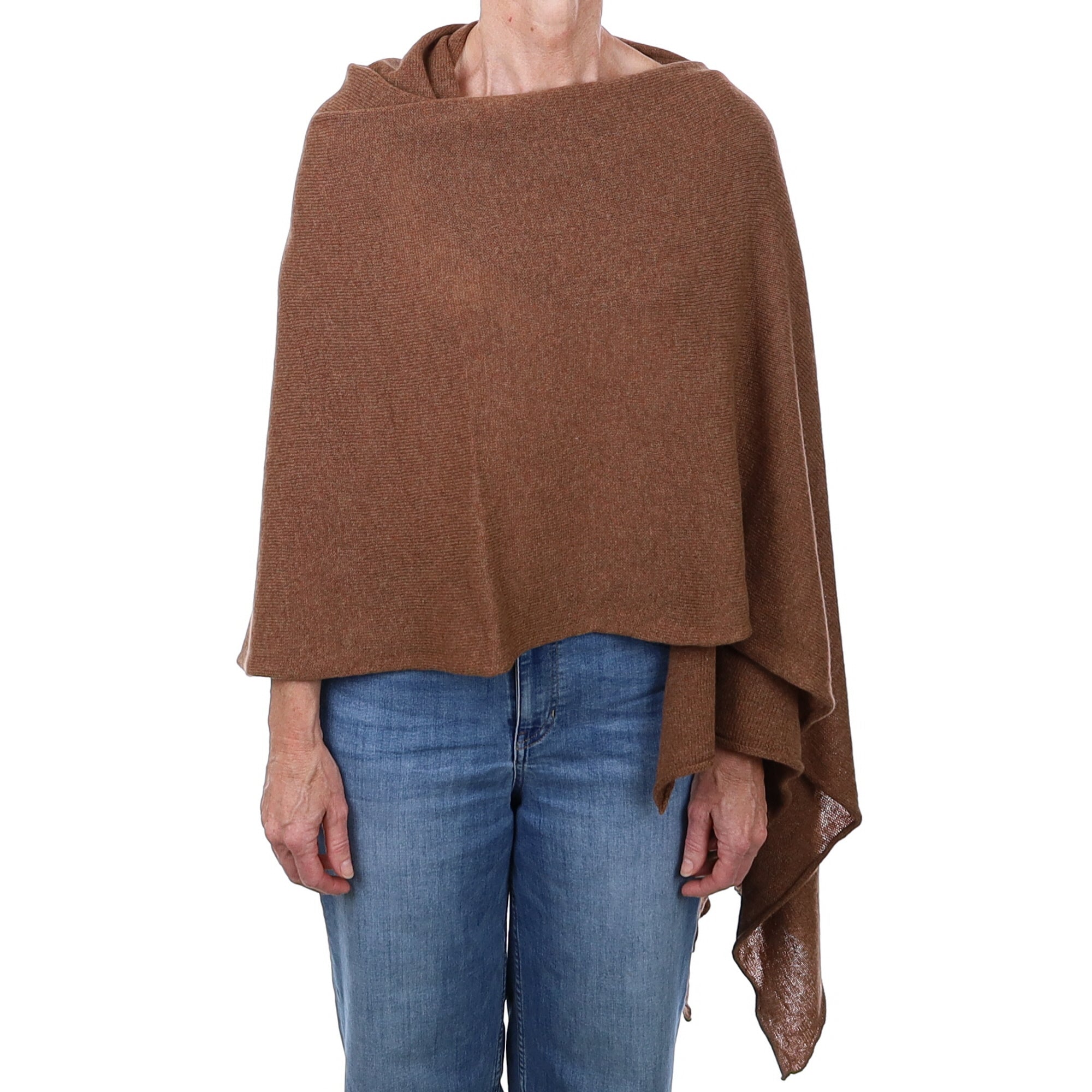 Brand New Scottish Chestnut Brown Oversized Gauzy Cashmere Wrap