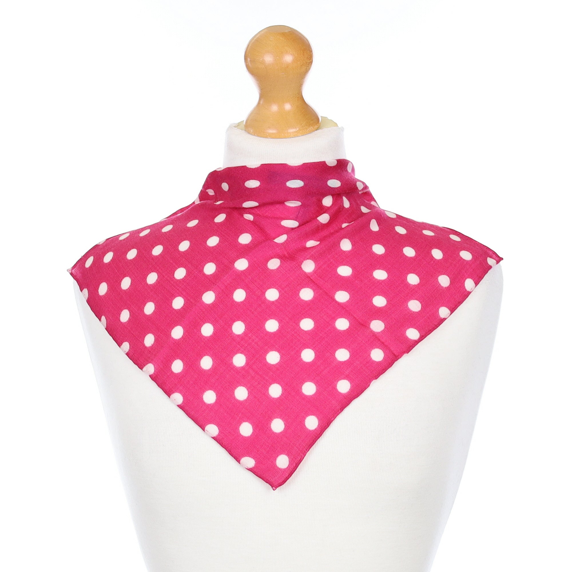 Begg & Co Pink Polka Dot Hanover Square Cashmere Scarf
