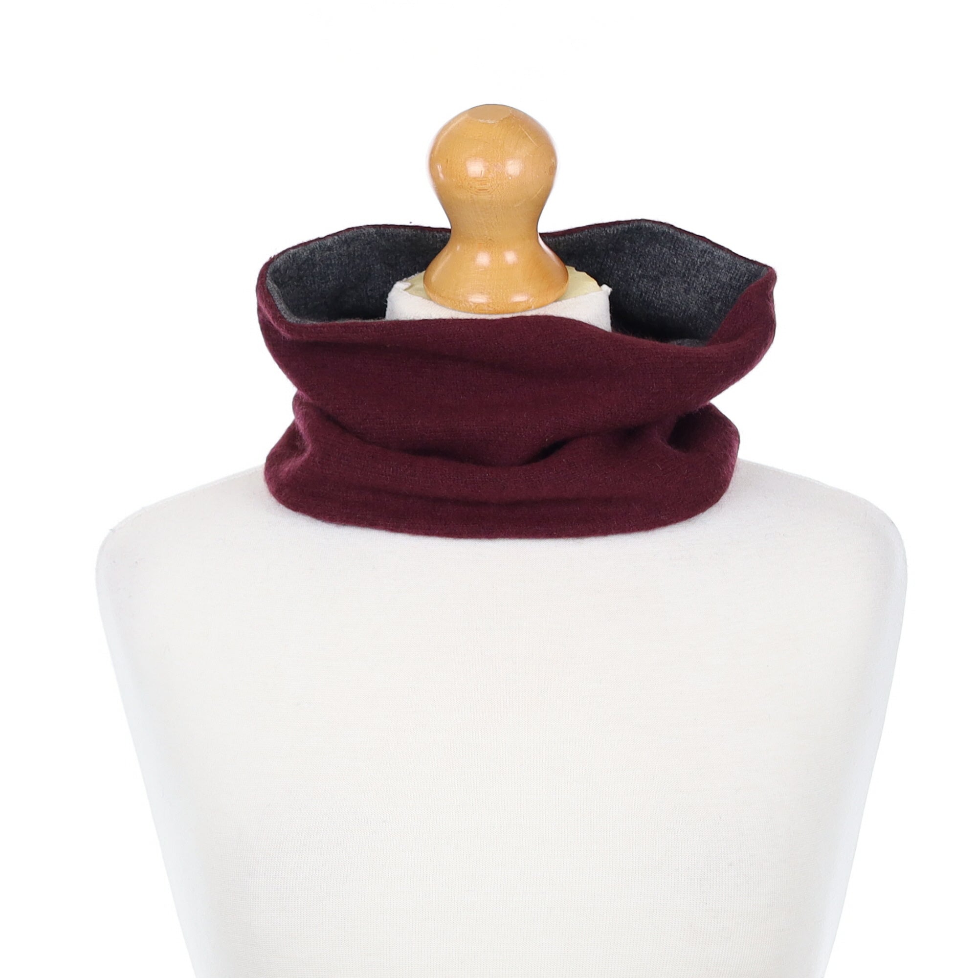 Mulberry and Granite Grey Neck Warmer