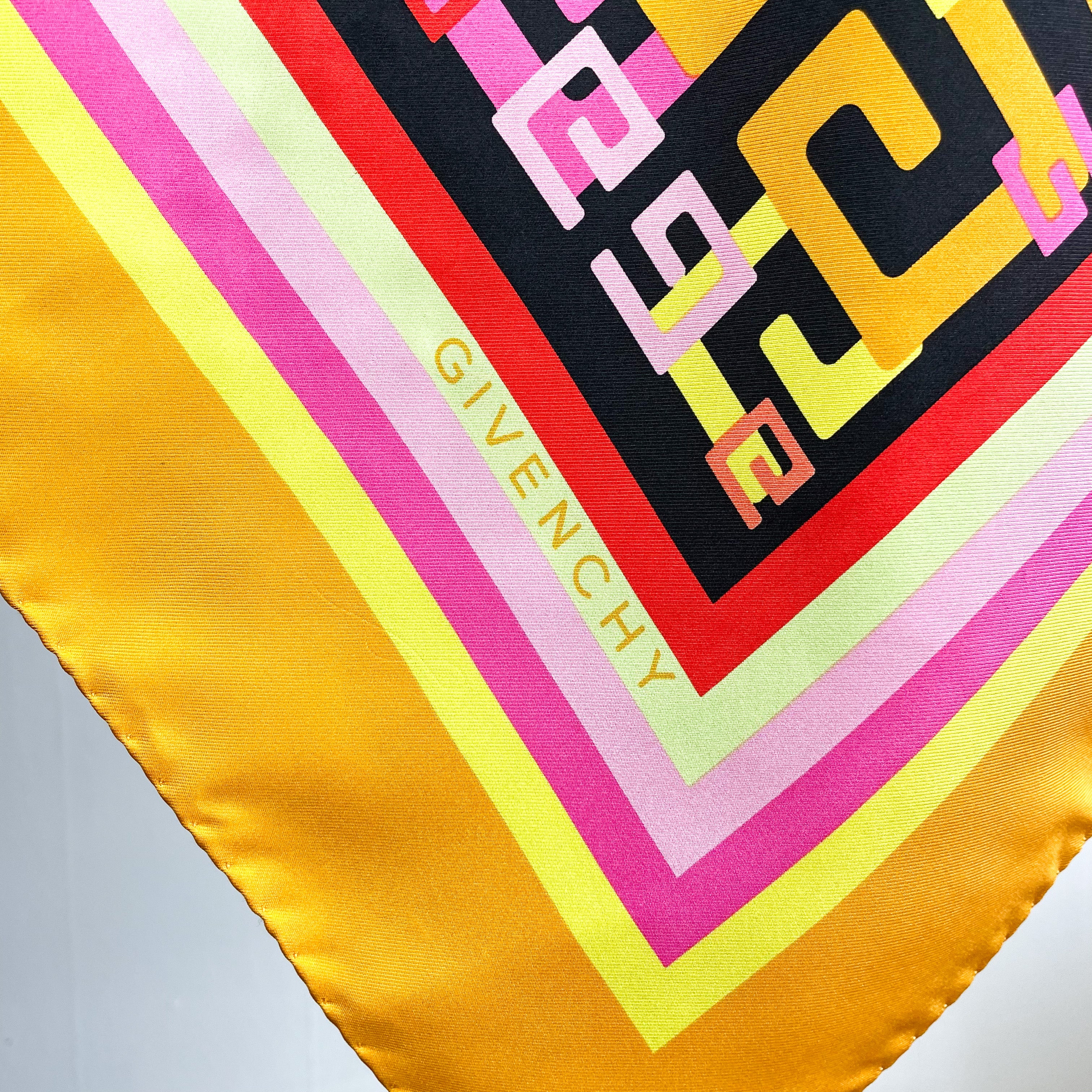 Givenchy Psychedelic Designer Vintage Silk Scarf