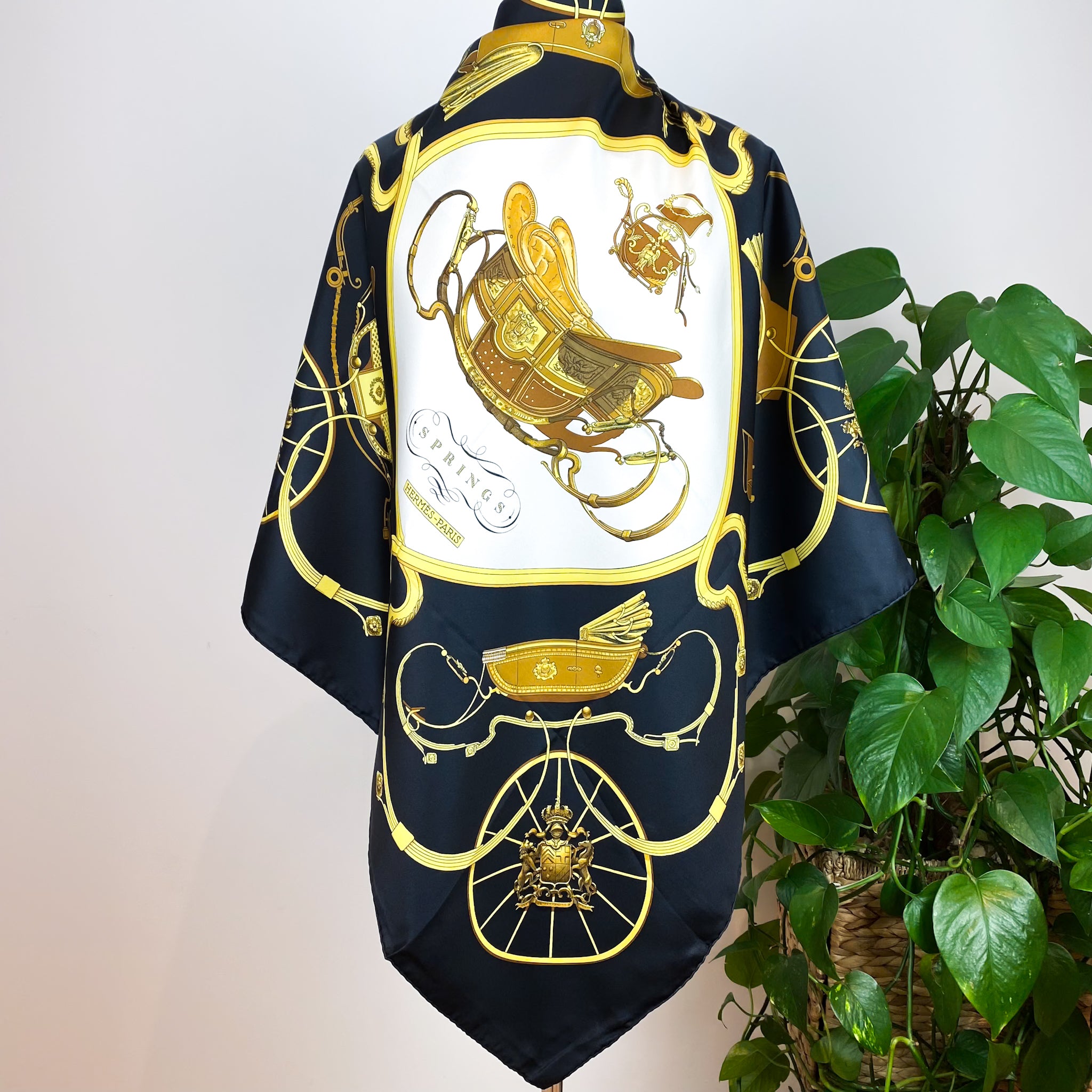 Brand New Boxed Hermes Springs Vintage Silk Scarf