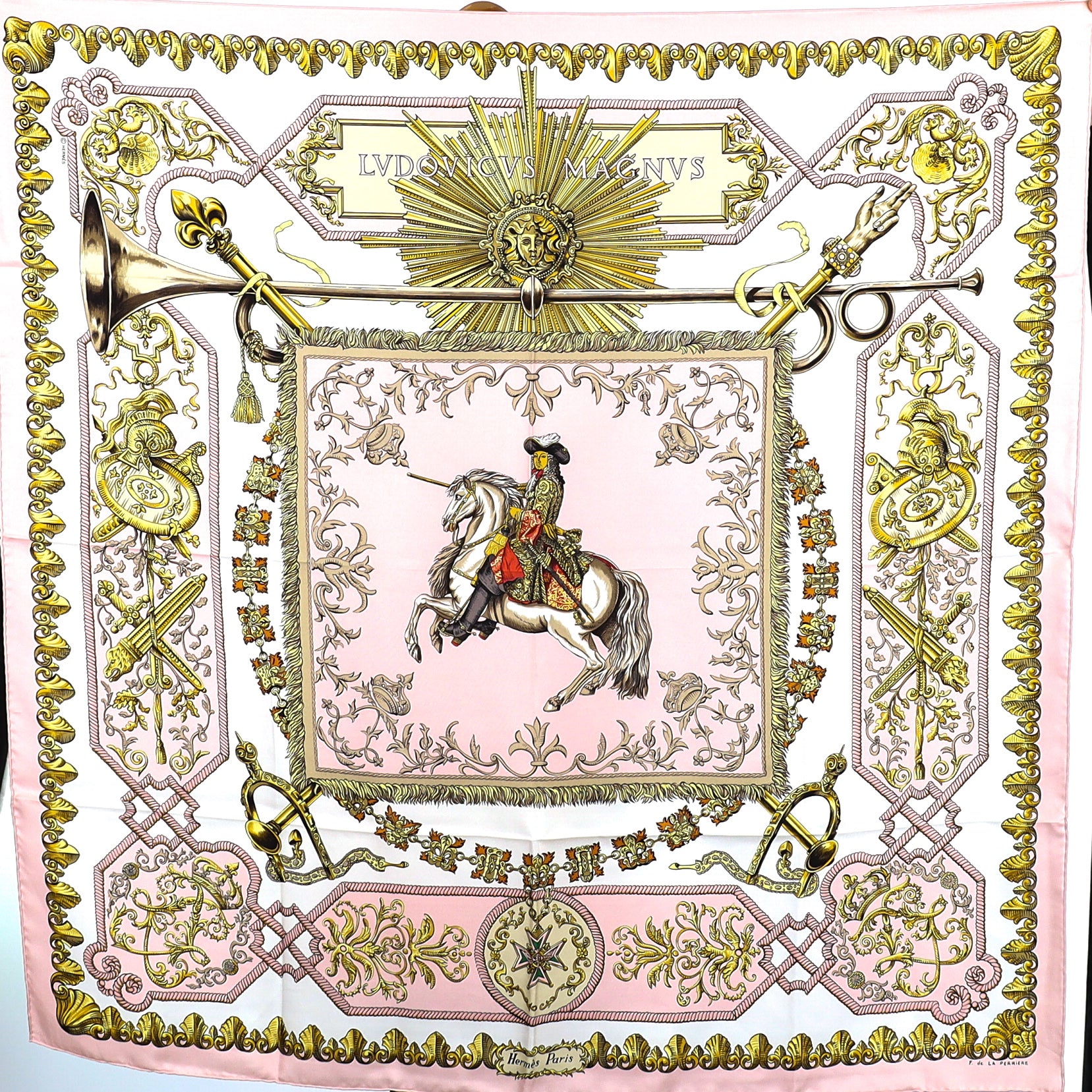 Pristine Hermès Lvdovicvs Magnvs Silk Scarf Quite Rare