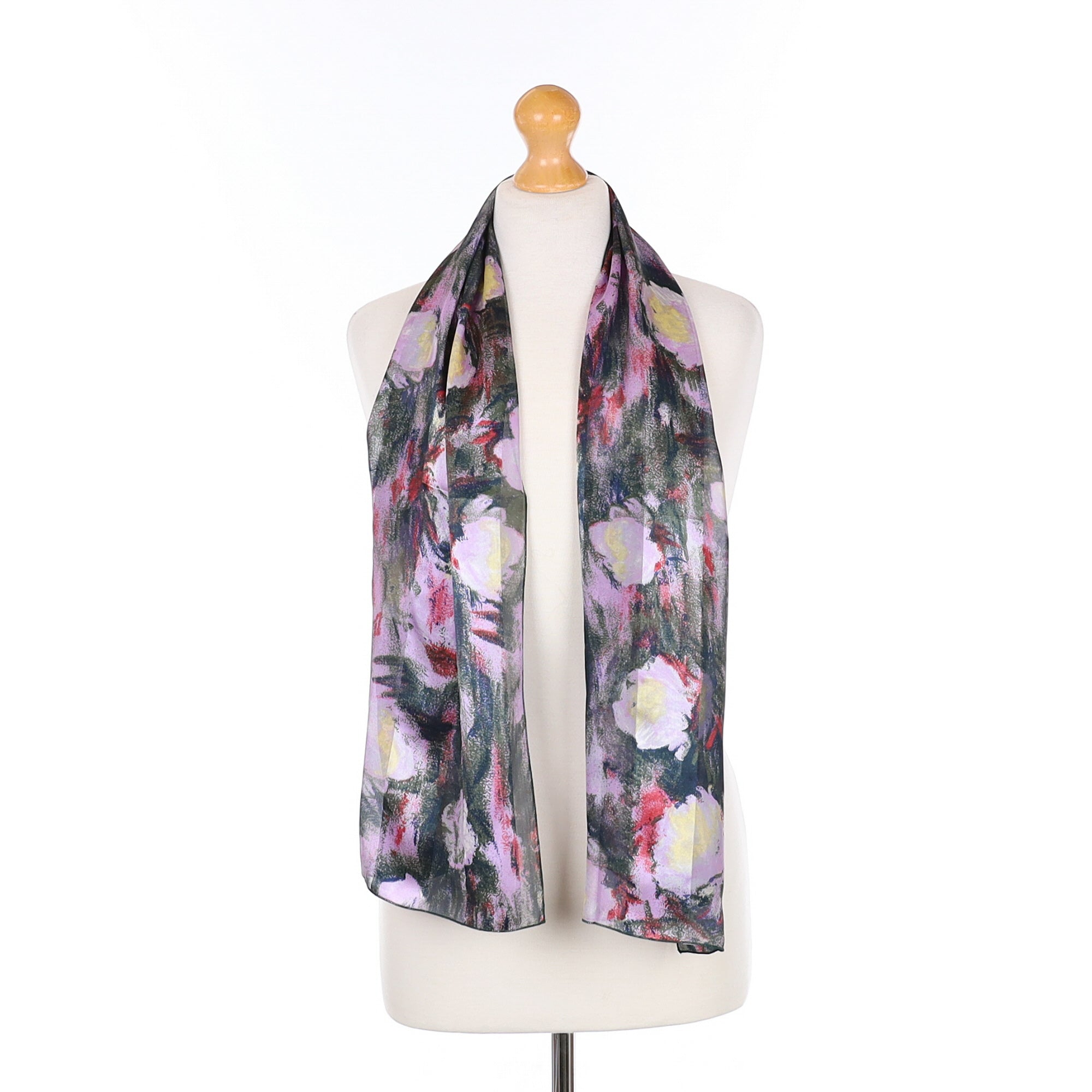 Artistic Floral Silk Scarf