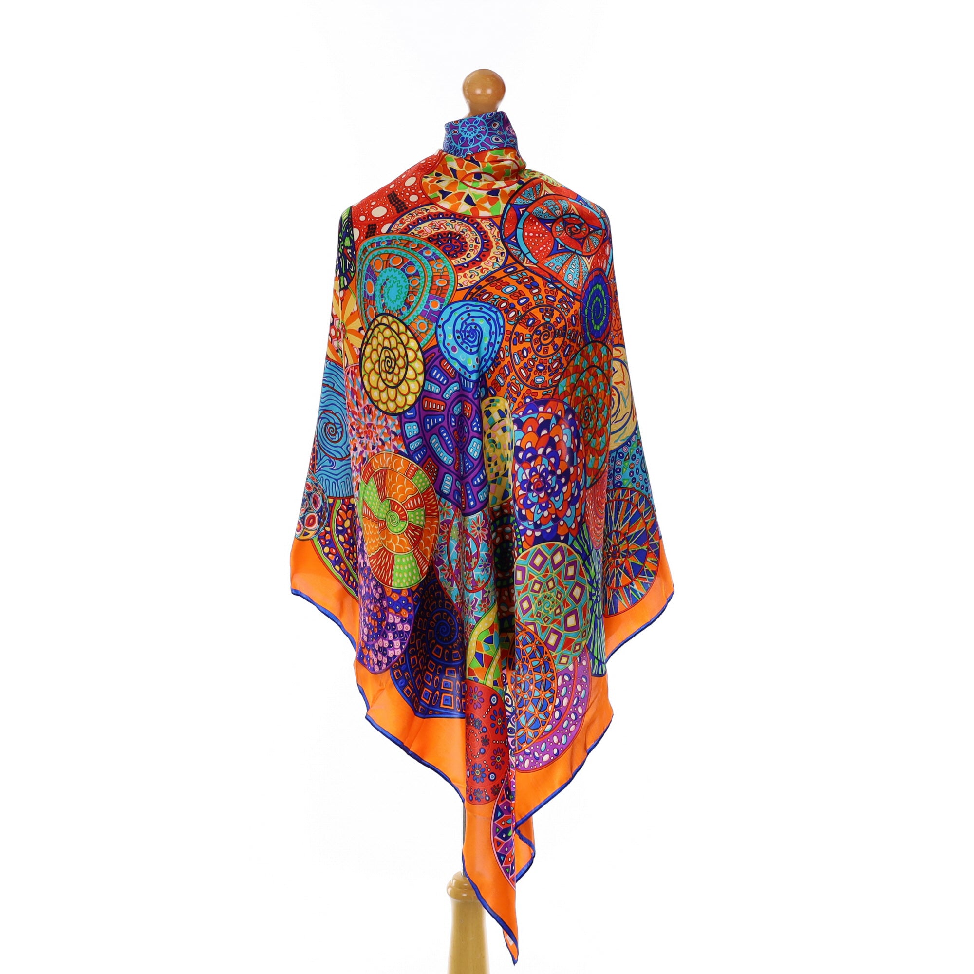 Colourful Kaleidoscope Silk Scarf