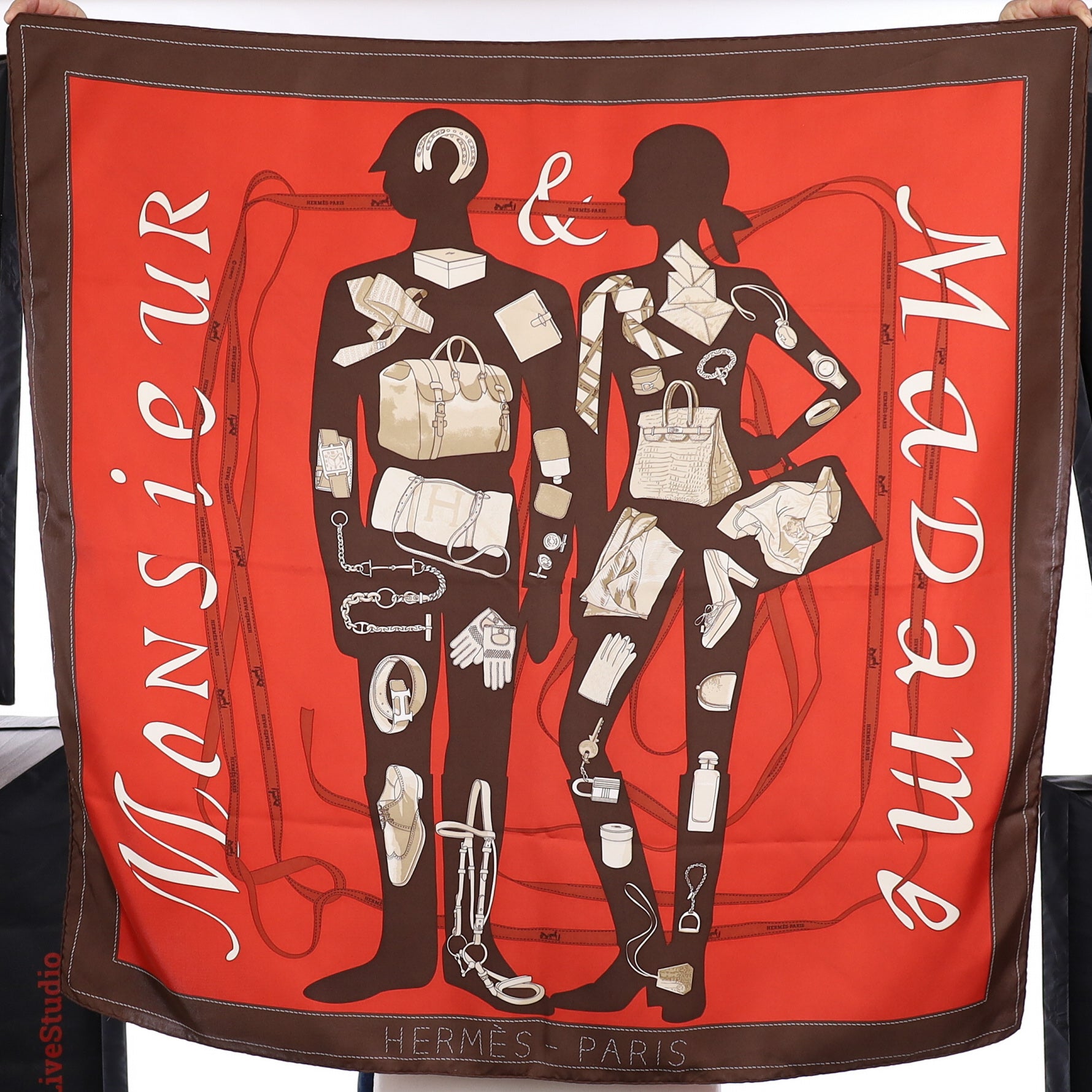 Hermès Madame Monsieur Silk Scarf