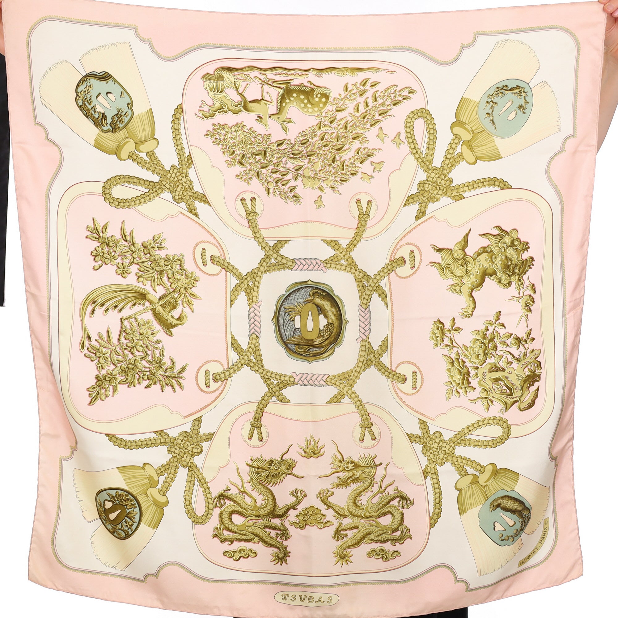 Hermès Tsubas Vintage Silk Scarf