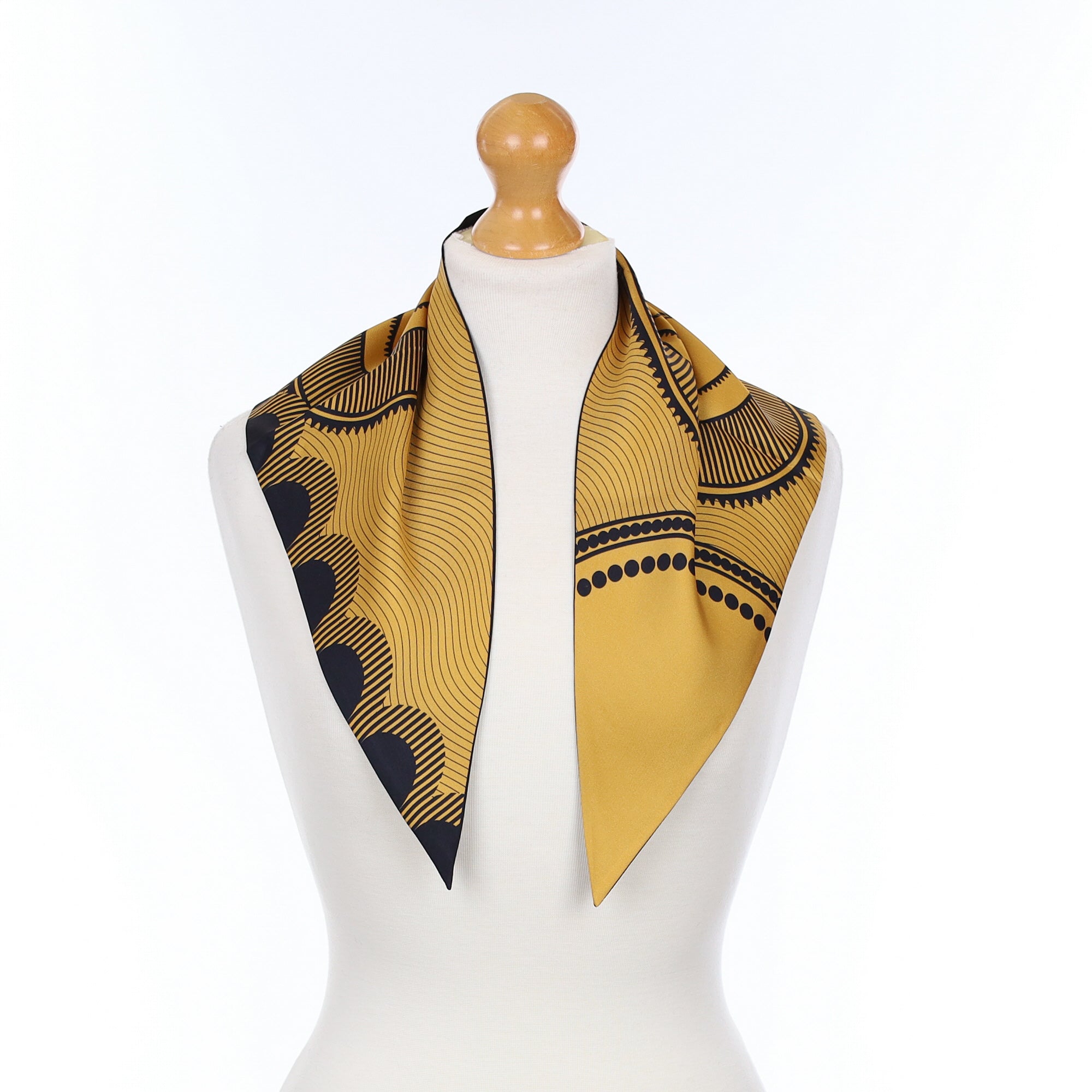 Brand New Smythson Black and Tan Silk Scarf