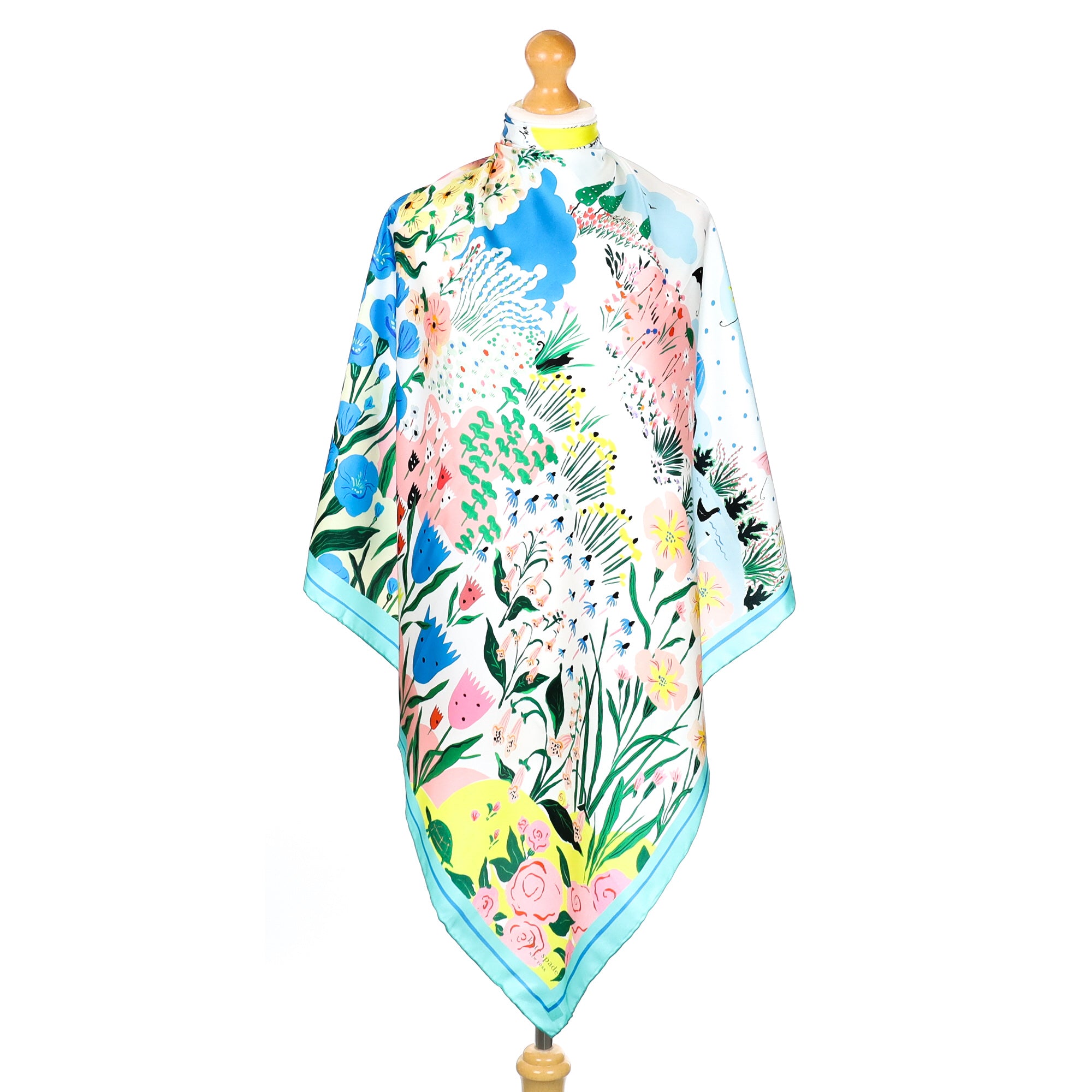 Kate Spade Floral Scene Modern Silk Scarf