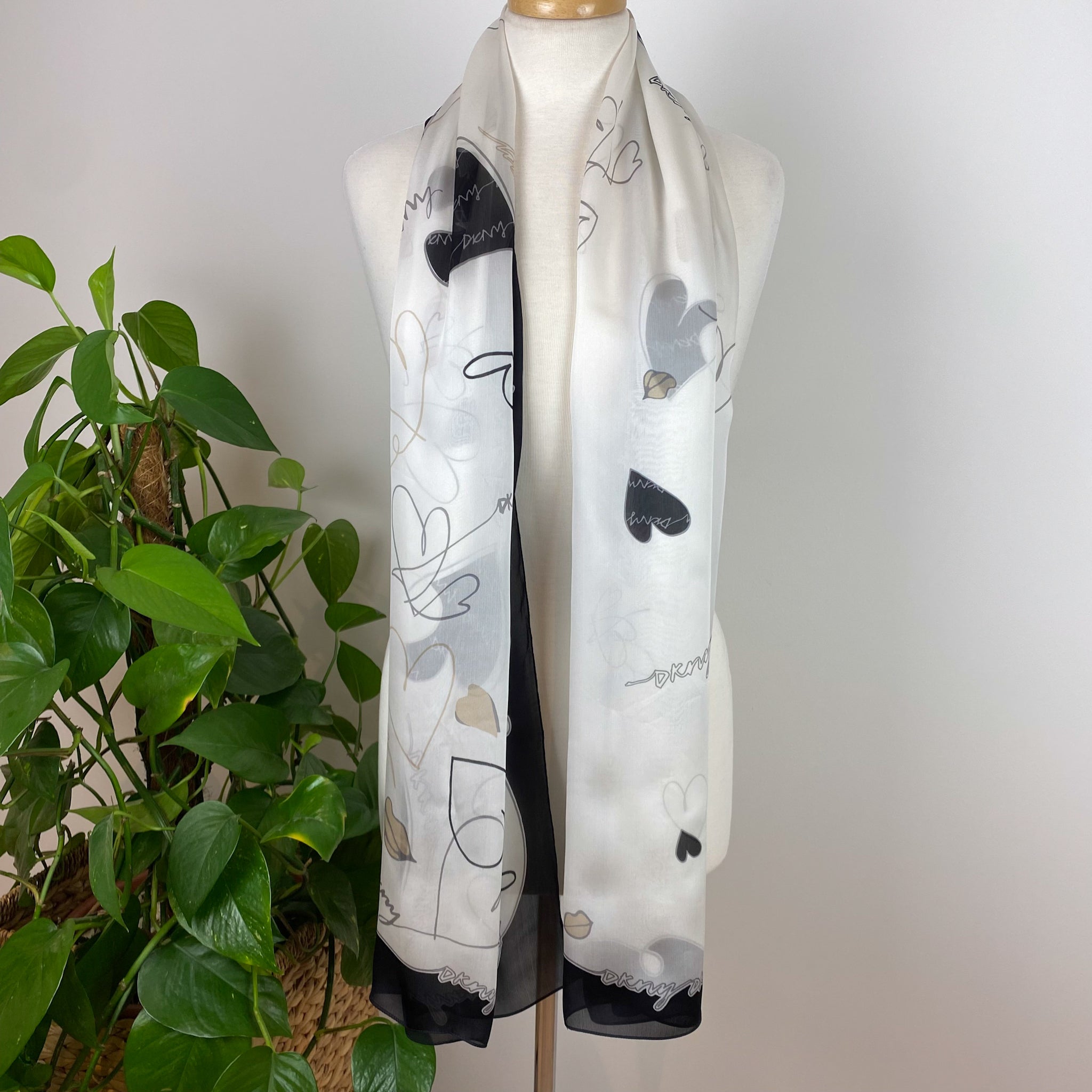 Brand New Donna Karan Wrap Style Silk Scarf