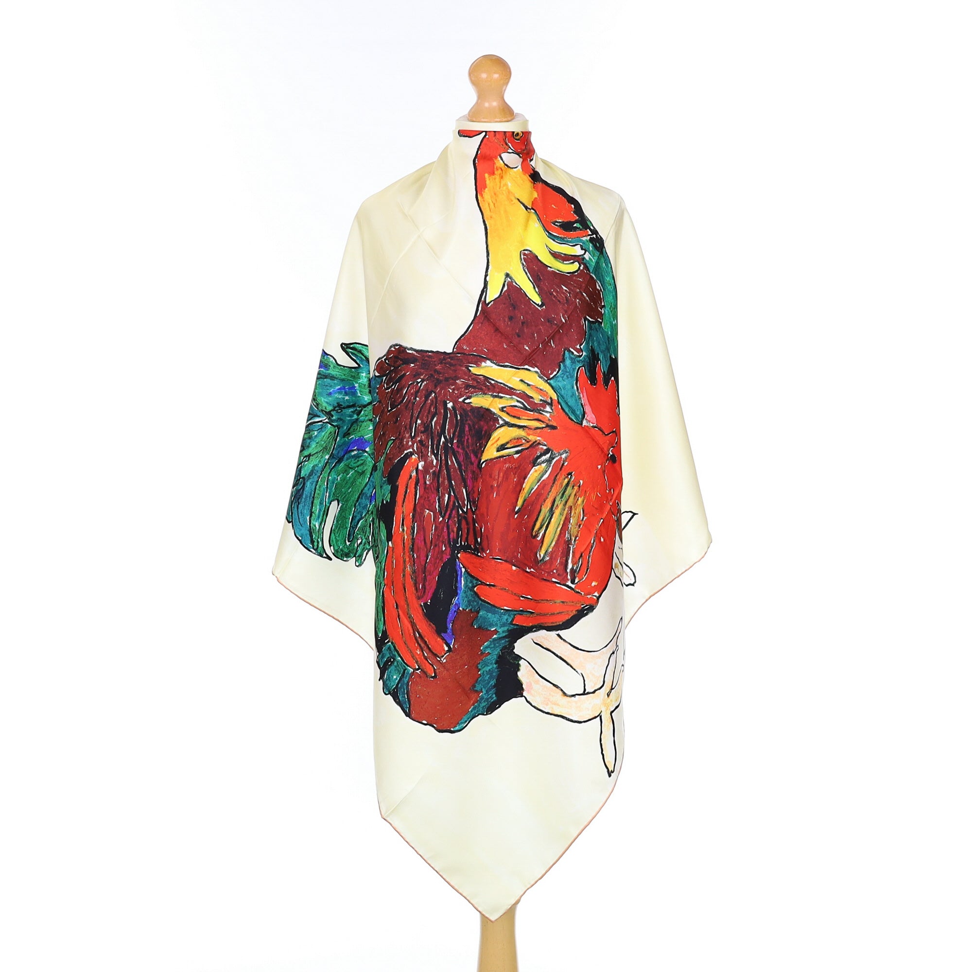 Brand New Burberry Cockerel Print Silk Scarf