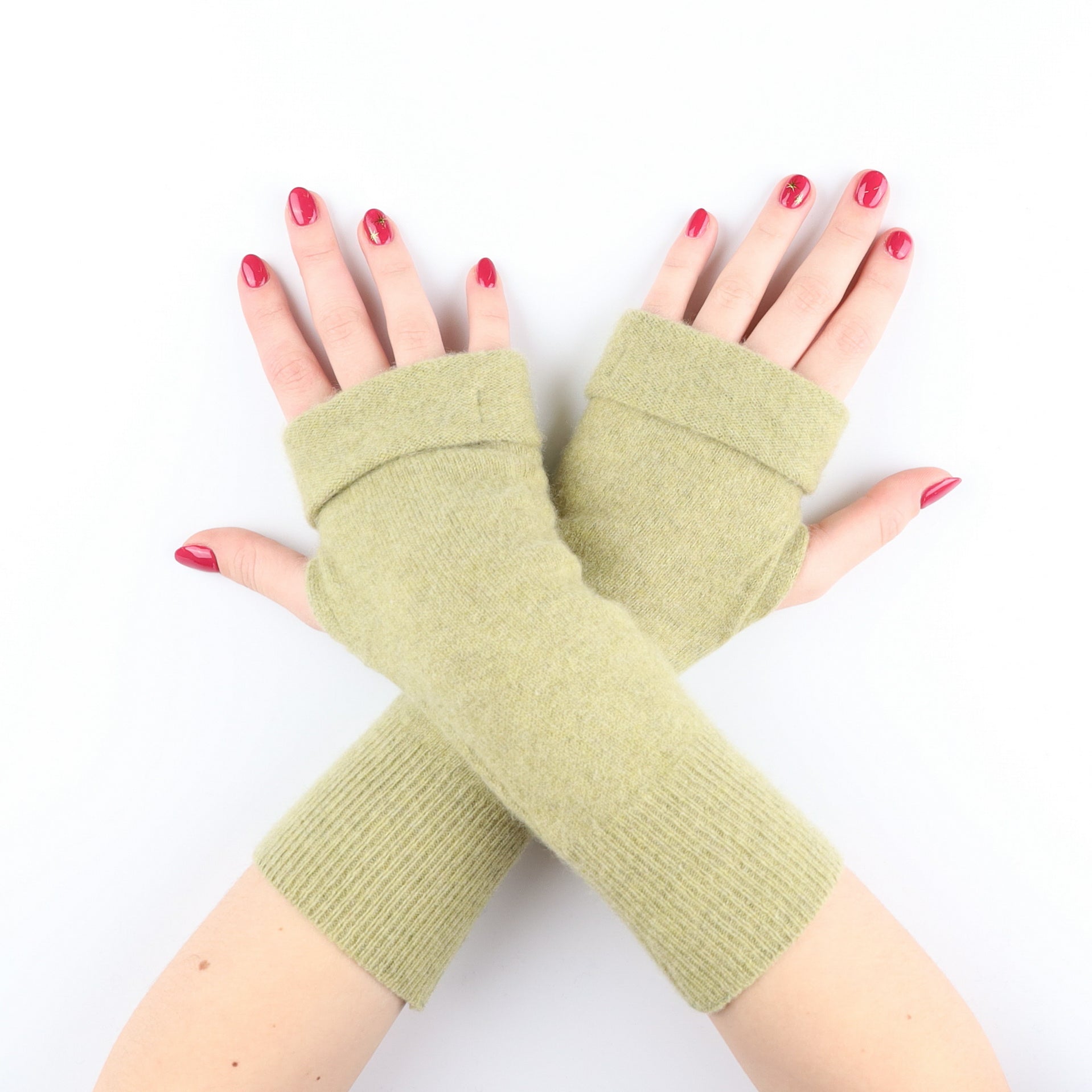 Olive Green Fingerless Gloves