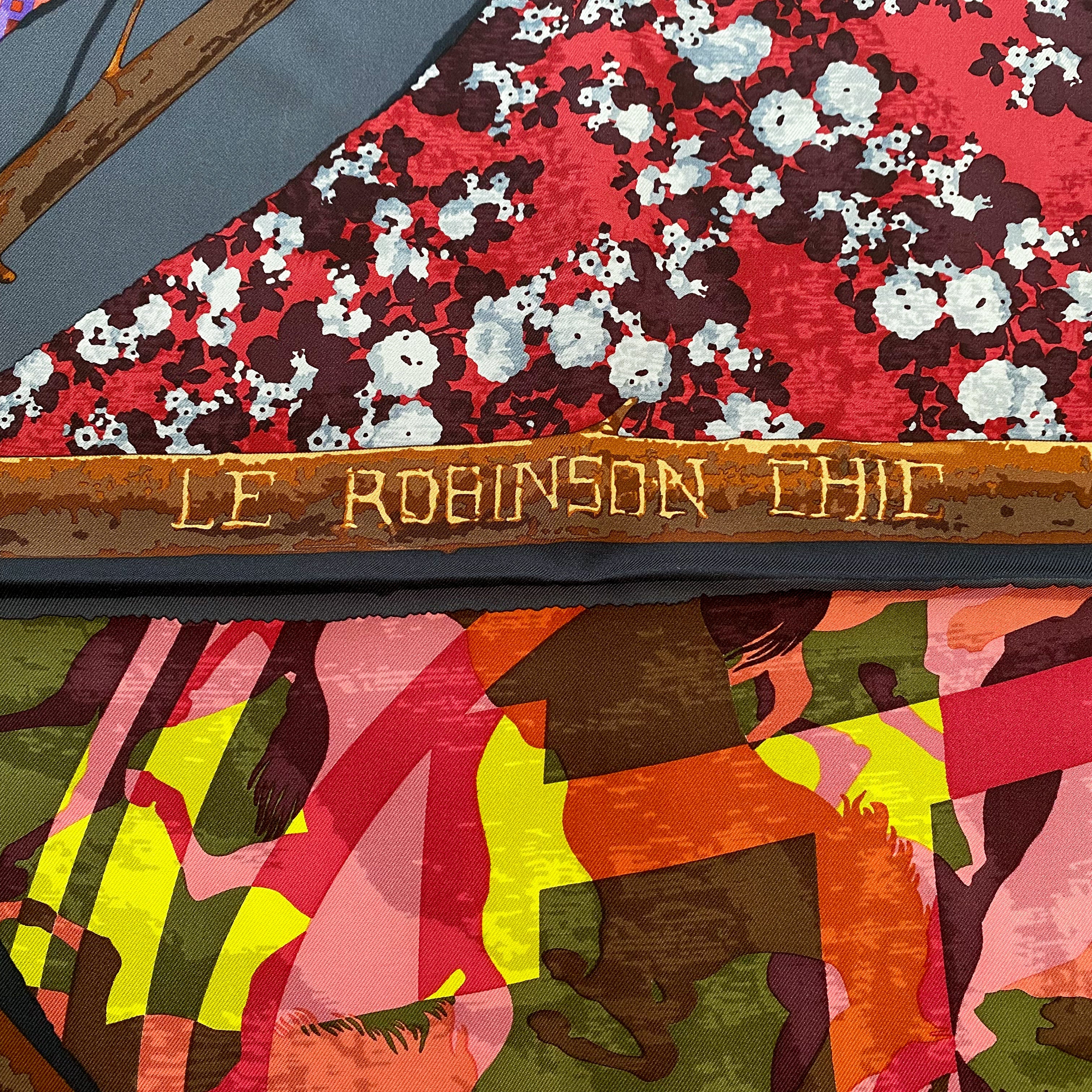 Brand New With Tags Boxed Hermès Le Robinson Chic Silk Scarf