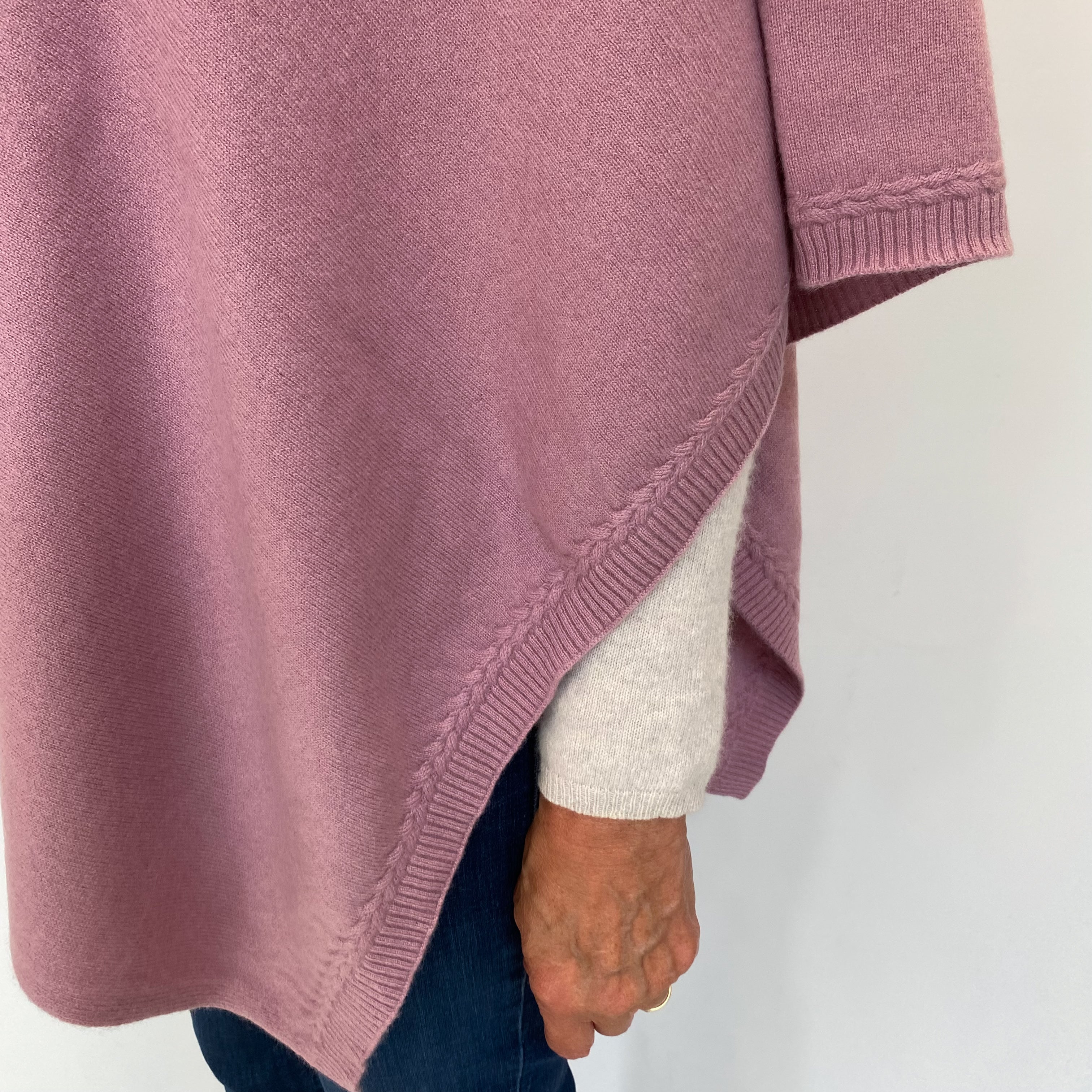 Foxglove Pink Cashmere Poncho One Size