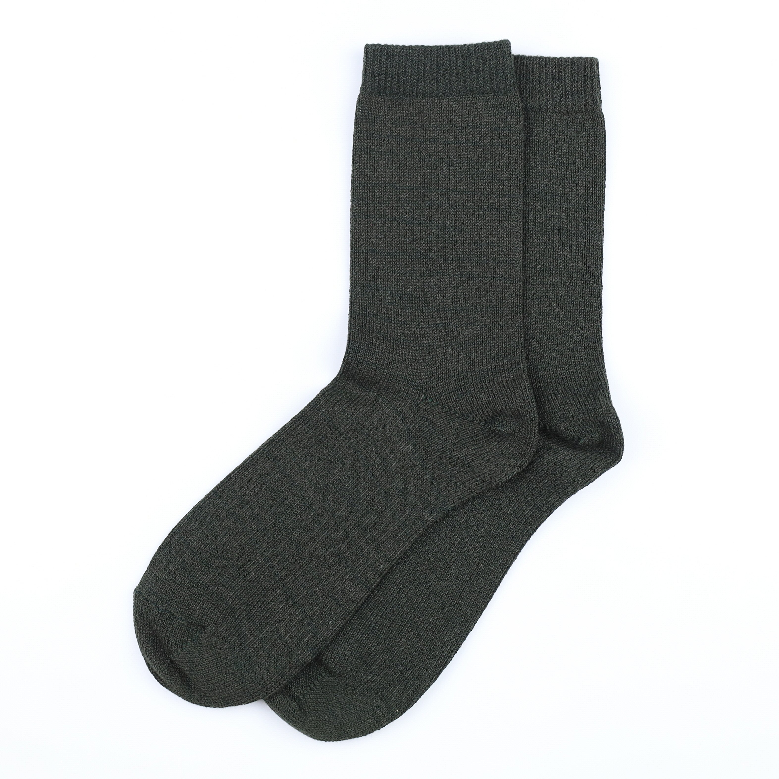 Brand New Scottish Deep Khaki Green Ladies Cashmere Every Day Socks