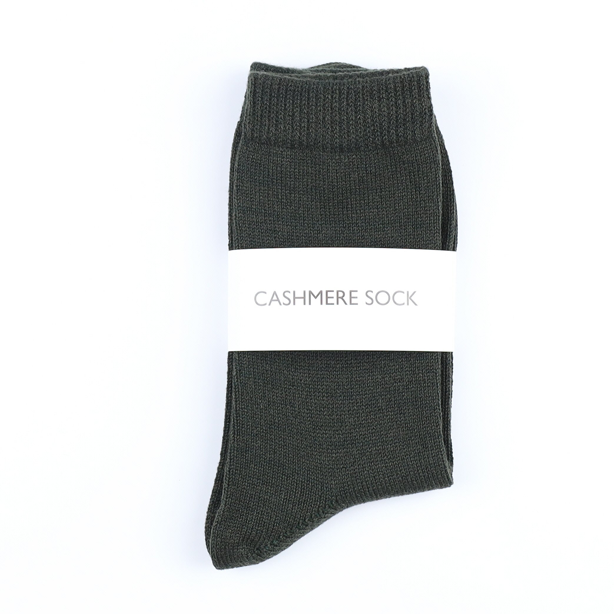 Brand New Scottish Deep Khaki Green Ladies Cashmere Every Day Socks