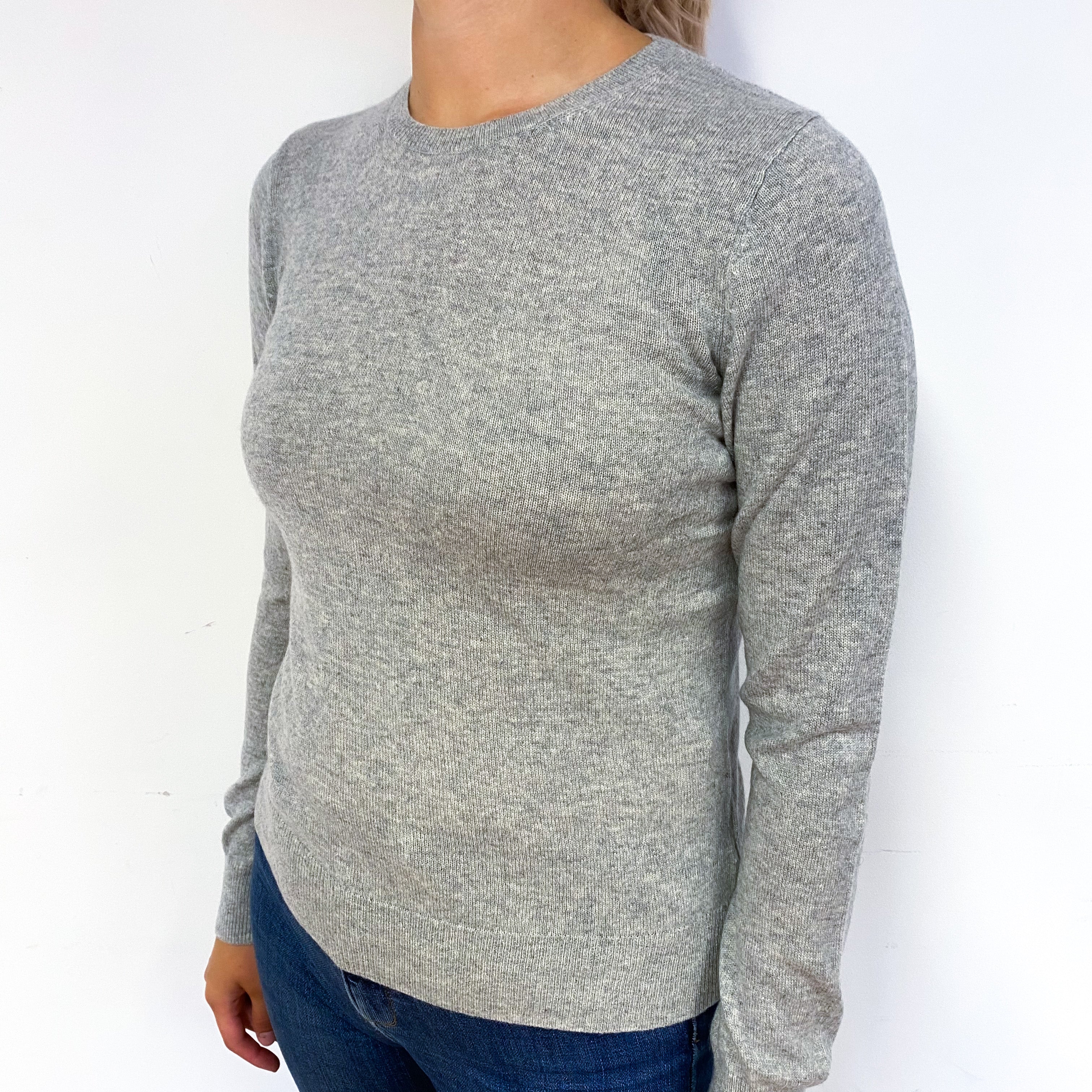 Smoke Grey Cashmere Crew Neck Jumper Small