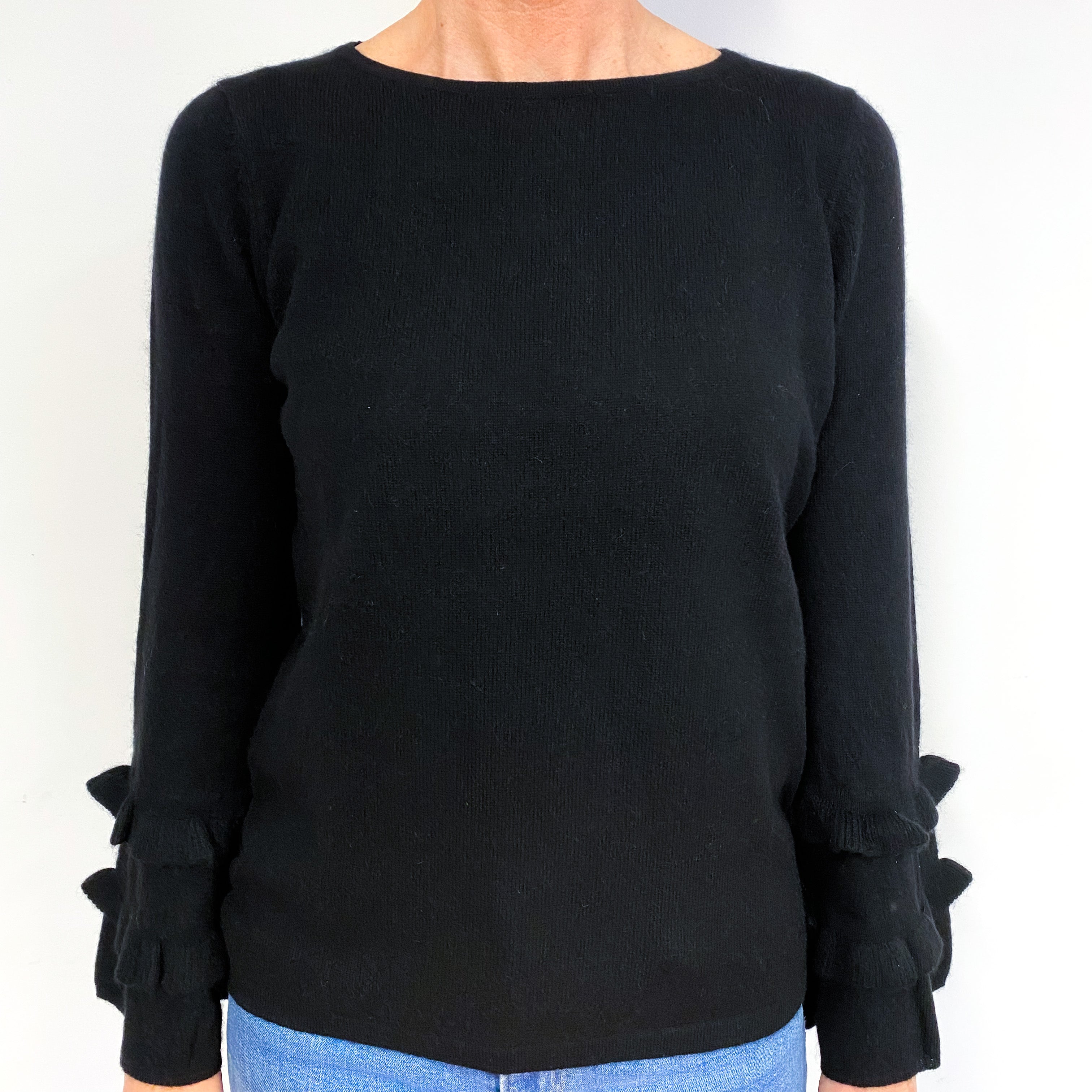 Black Cashmere Crew Neck Jumper Medium