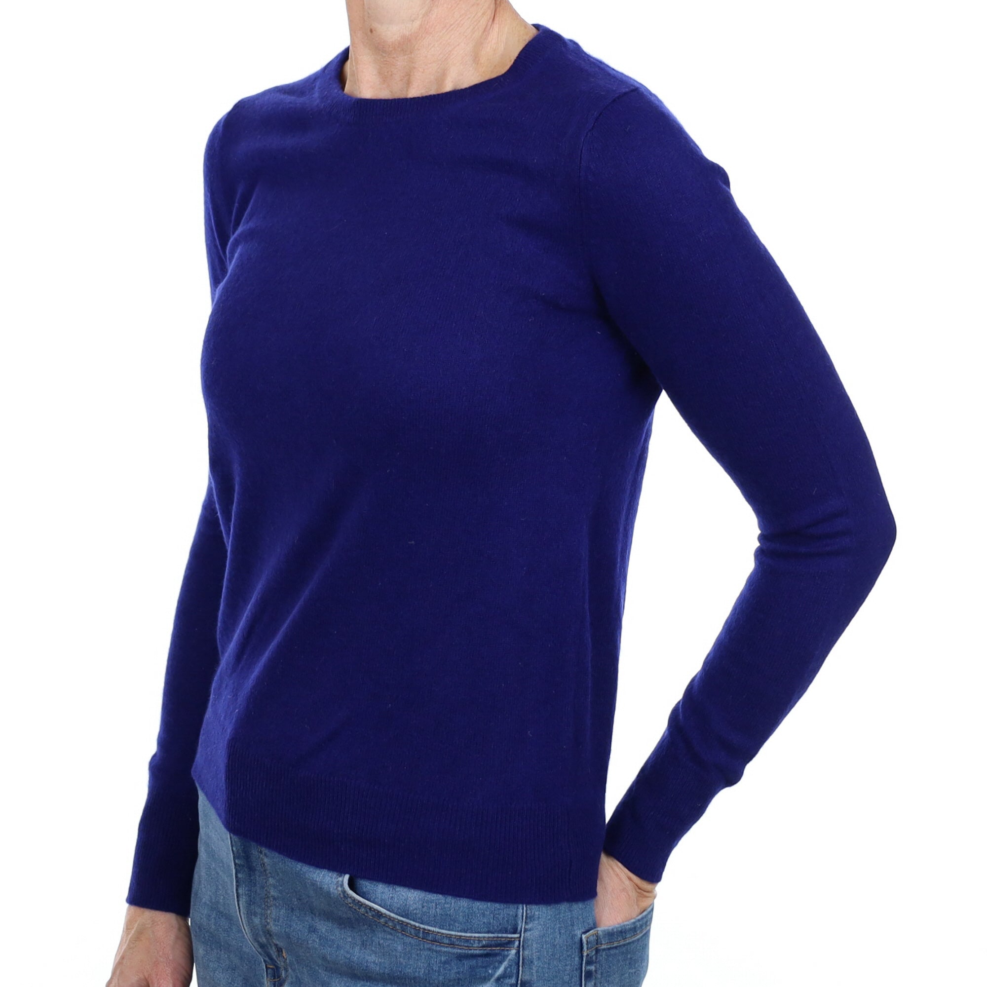 Indigo Blue Cashmere Crew Neck Jumper Small